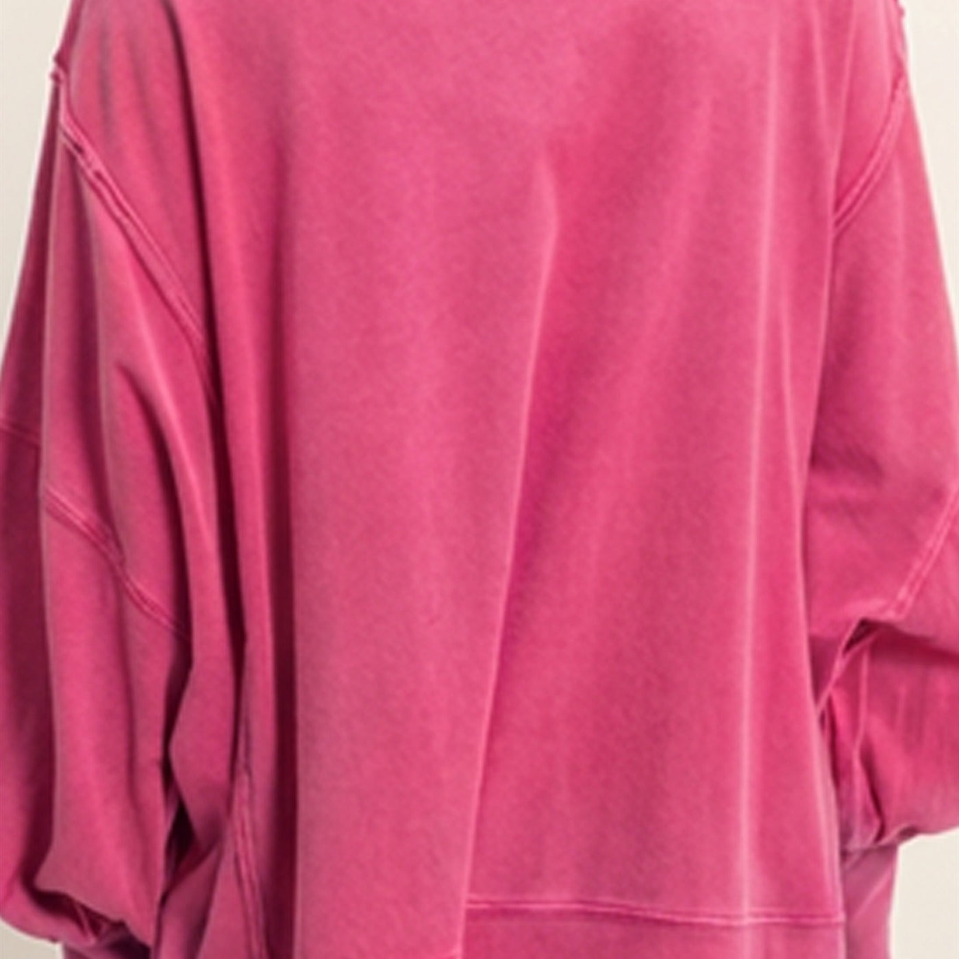 Wholesale Oversized Seam Detail Long Sleeve Top Sweatshirts DZ26C774 FUCHSIA DOUBLE ZERO