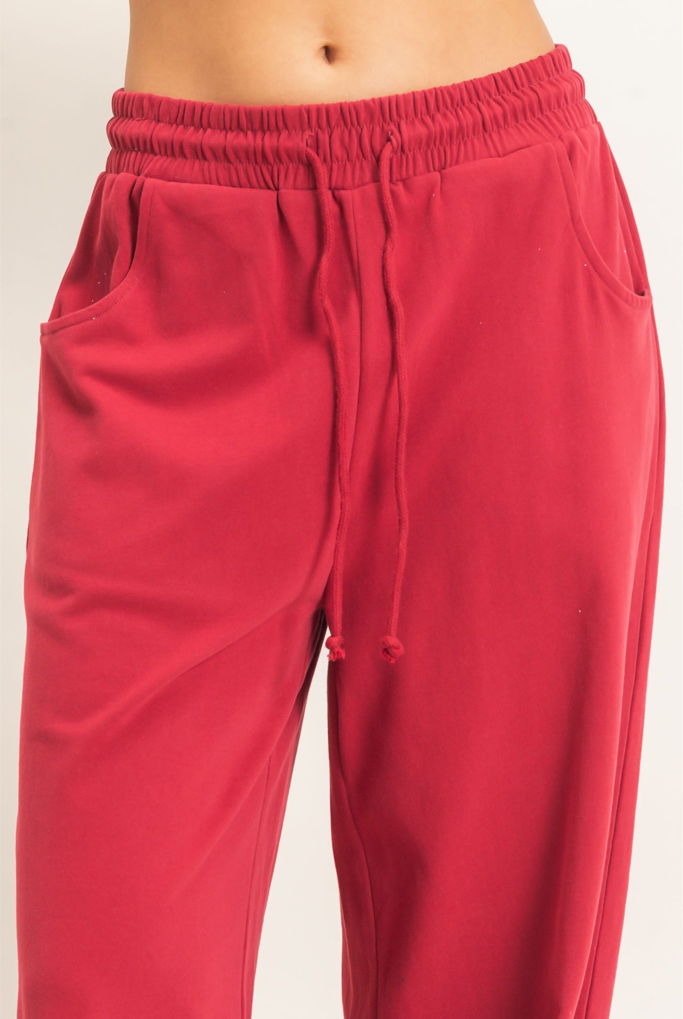 Wholesale Washed Barrel Sweatpants Pants DZ26E379 DARK RED DOUBLE ZERO