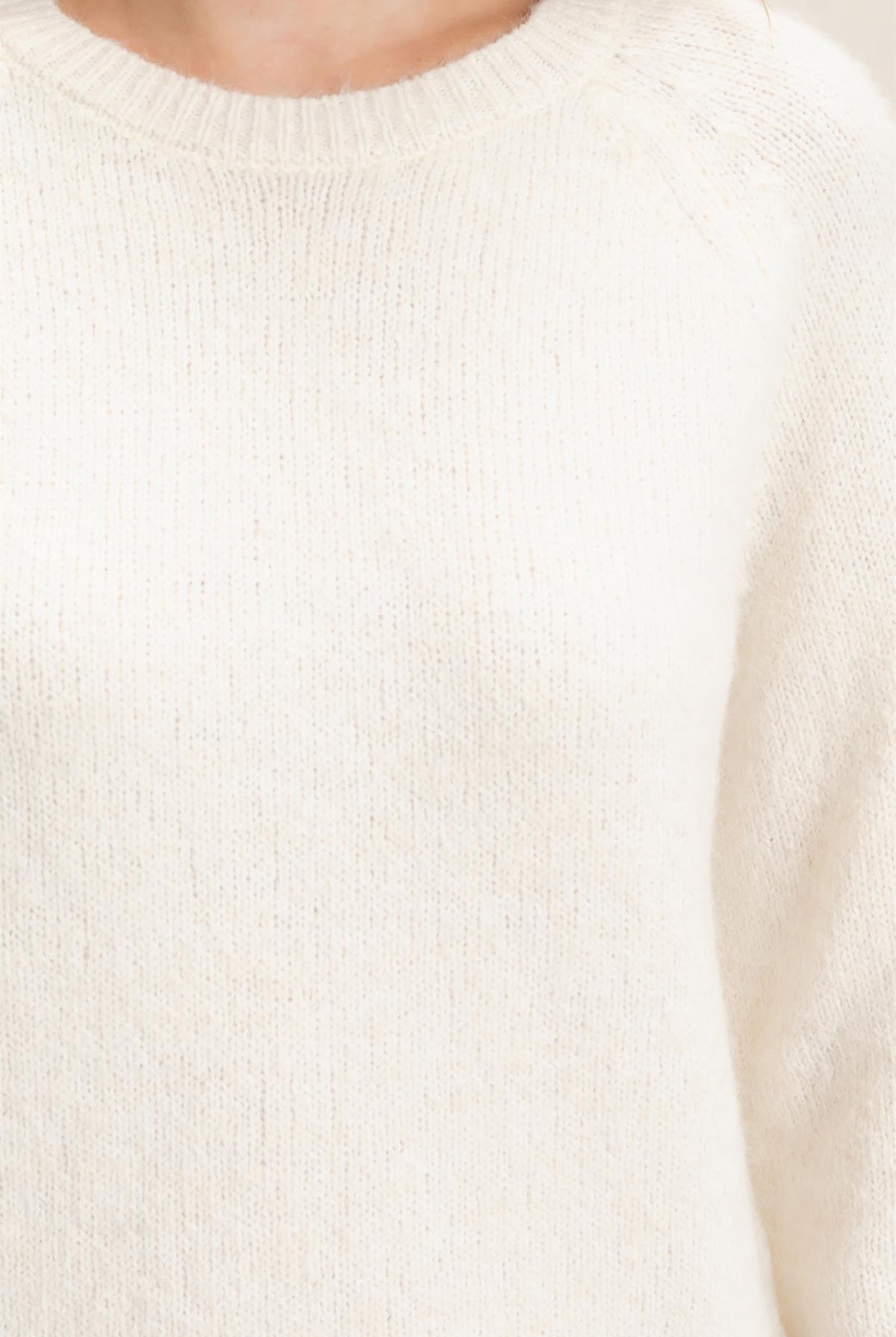 Wholesale Floral Applique Raglan Sleeve Sweater Sweaters HF26E808 CREAM HYFVE