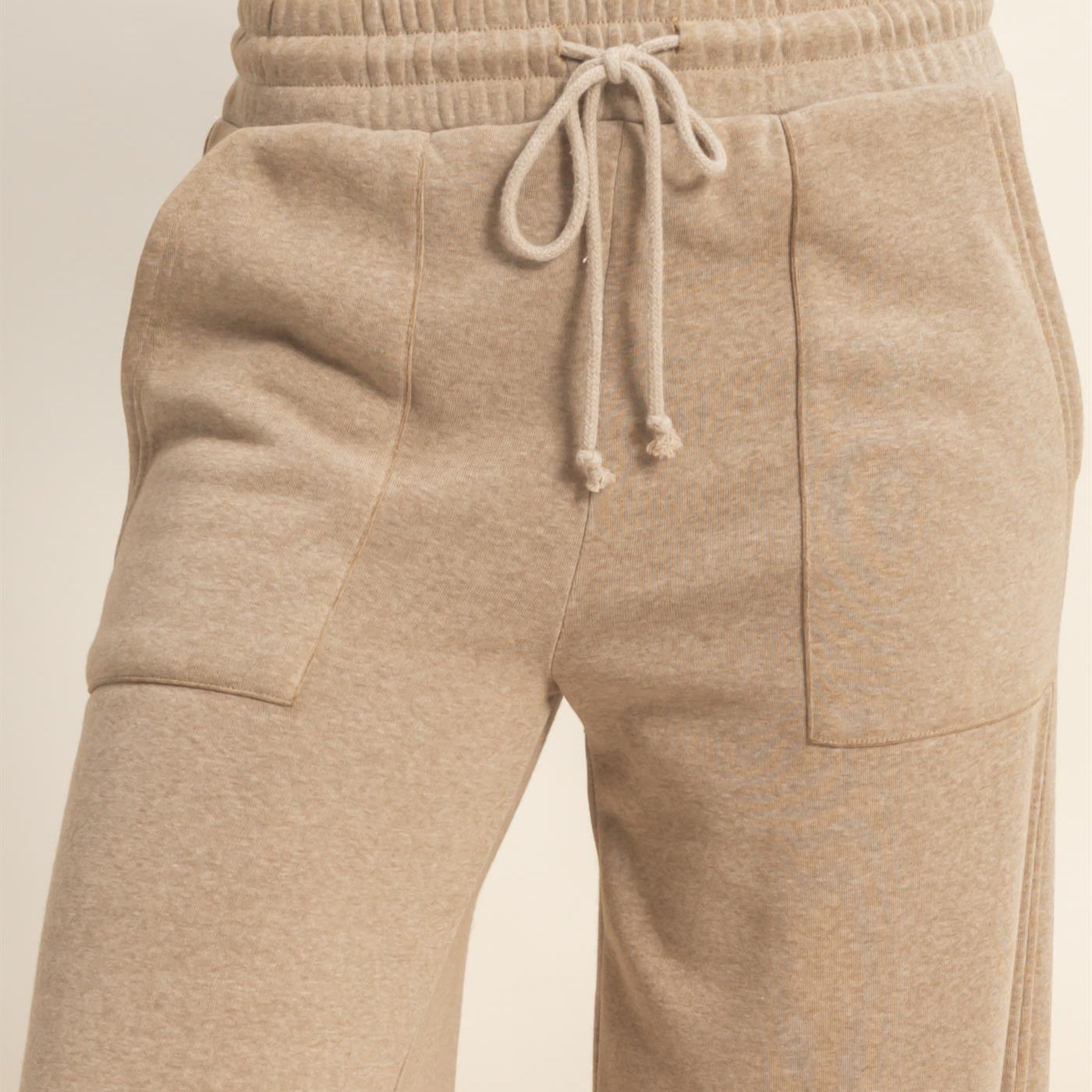 Wholesale Burnout French Terry Wide-Leg Pants Pants DZ26A259 MOCHA DOUBLE ZERO