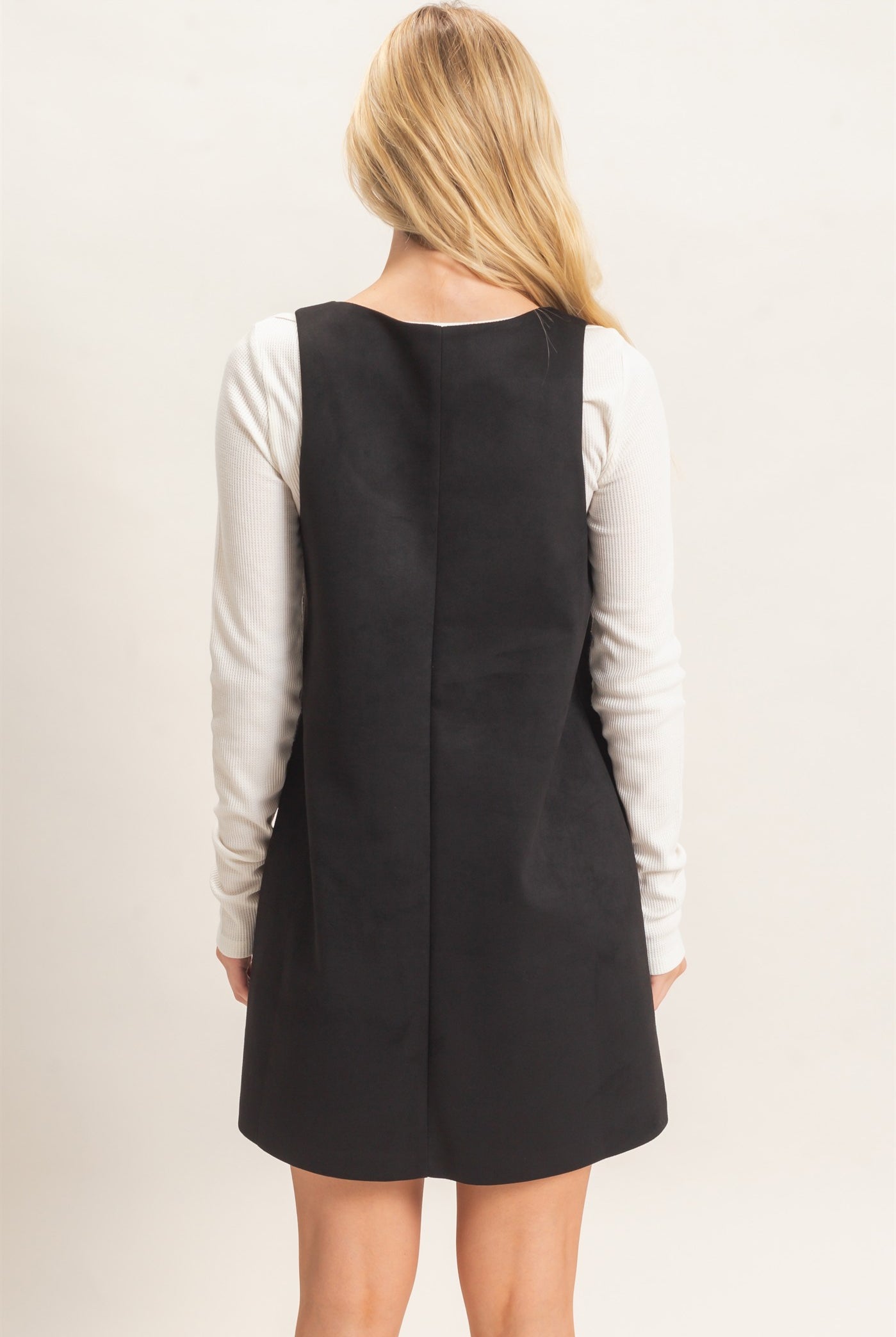 Wholesale Sleeveless Suede Mini Dress Dresses HF26F219 BLACK HYFVE