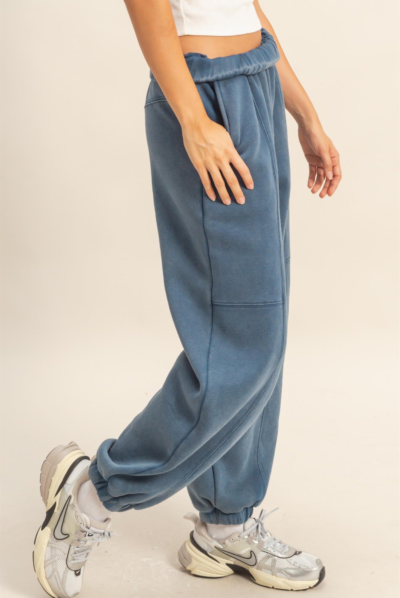 Wholesale Snow Washed Comfort Jogger Joggers HF25F147 MIDNIGHT BLUE HYFVE