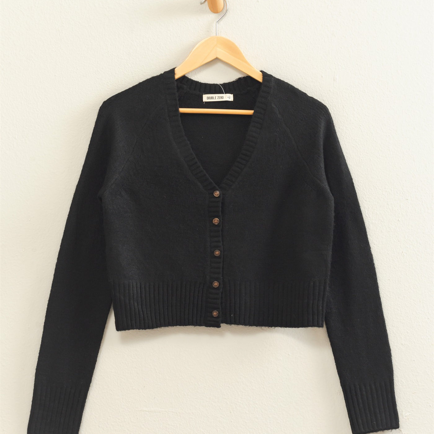 Wholesale V-Neck Cardigan Cardigans DZ26E326 BLACK DOUBLE ZERO