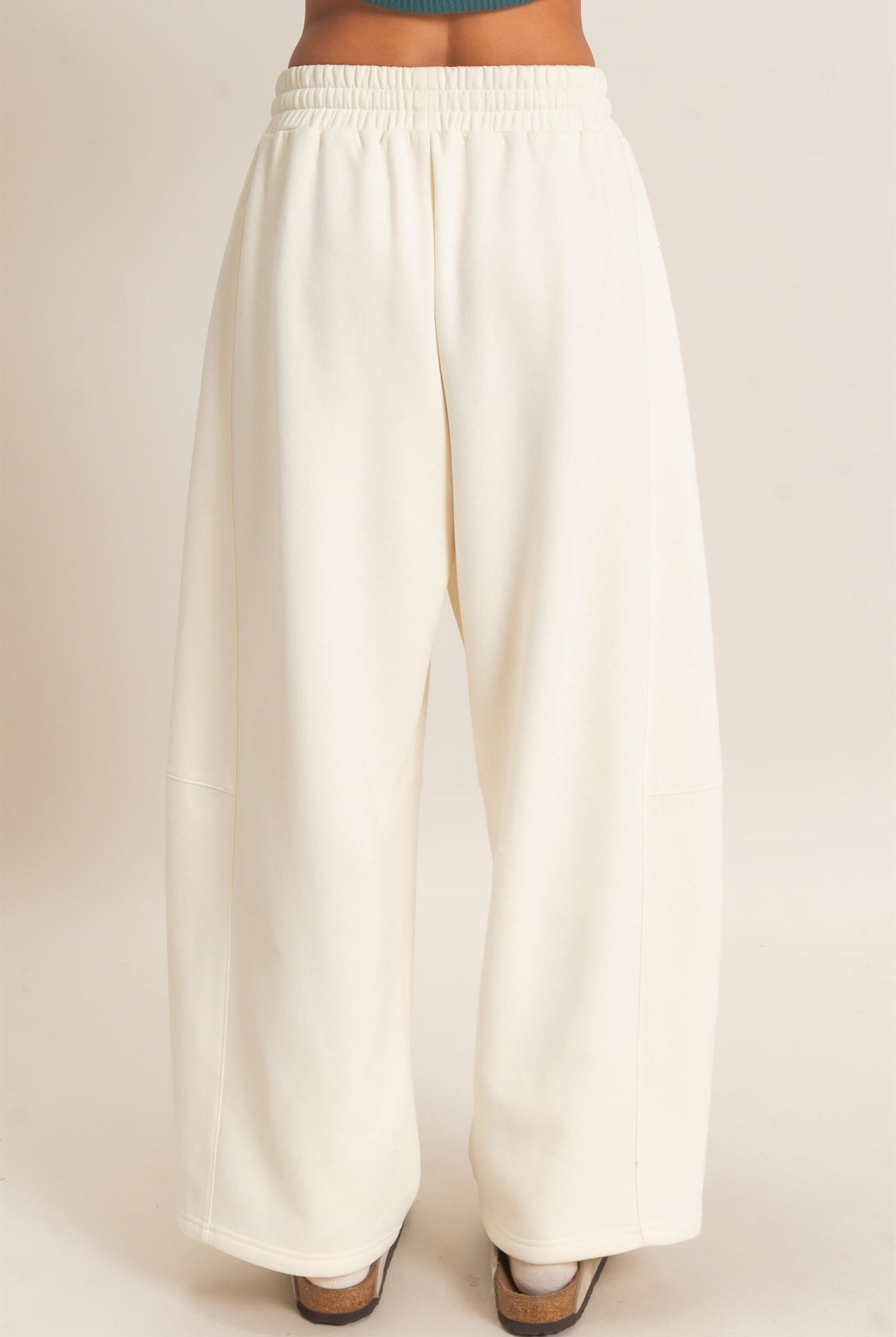 Wholesale Drawstring Waist Barrel Sweatpants Pants DZ26E290 CREAM DOUBLE ZERO