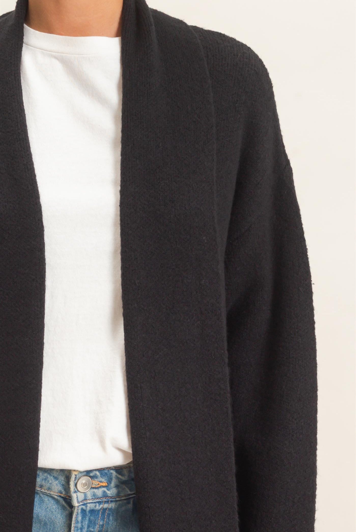 Wholesale Duster Cardigan Sweaters DZ26E267 BLACK DOUBLE ZERO