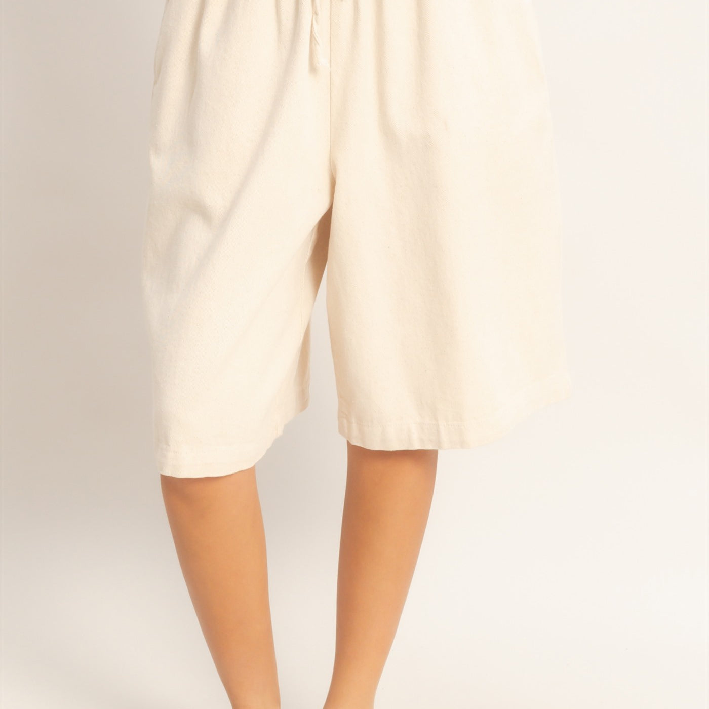 Wholesale Elastic Waistband Shorts Shorts HF26E445 OATMEAL HYFVE