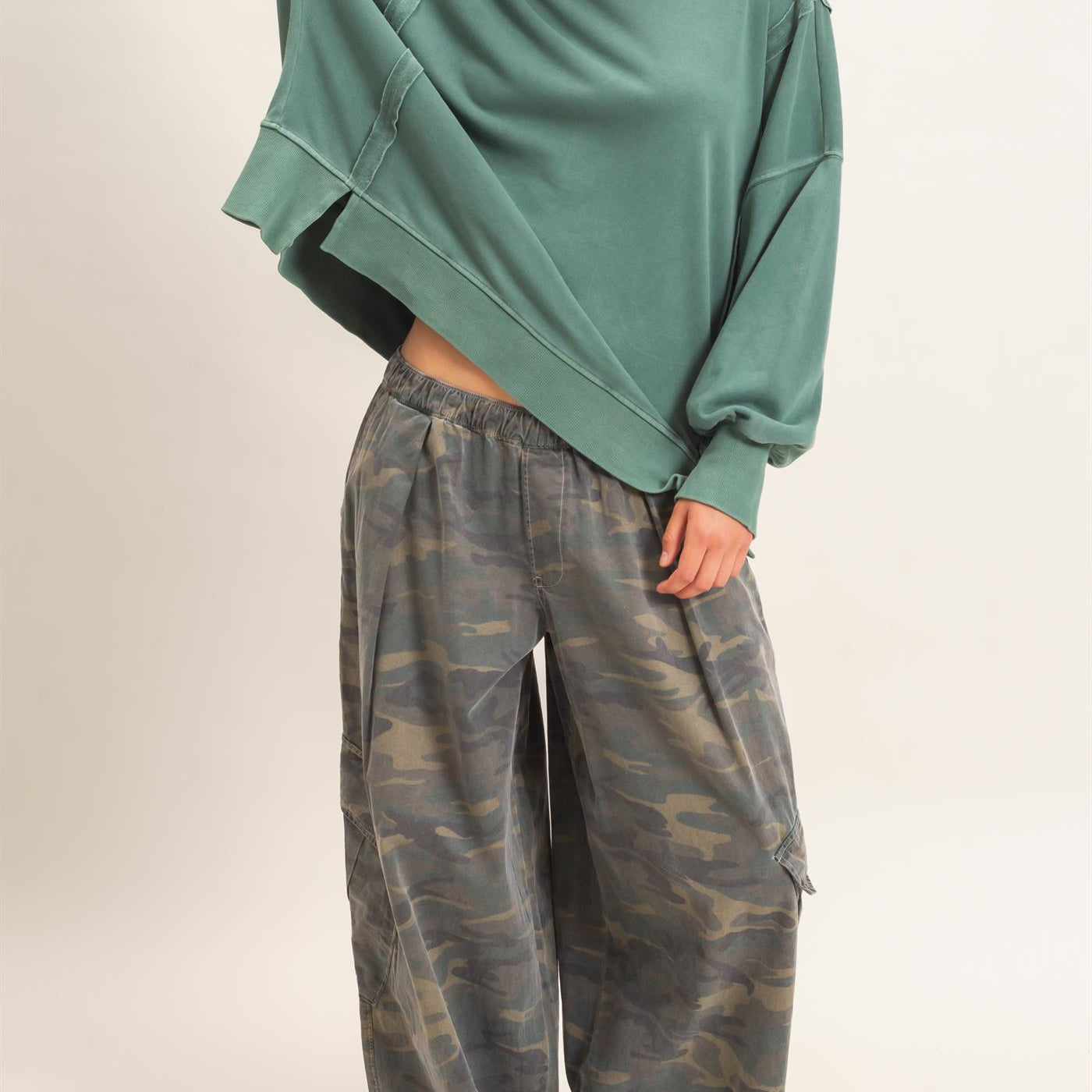 Wholesale Camouflage Cargo Pocket Pants Pants DZ26C891 DARK GREEN DOUBLE ZERO