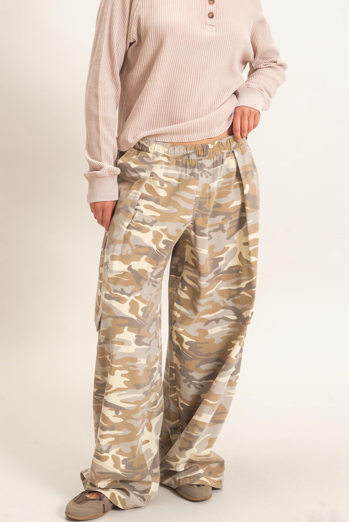 Wholesale Camouflage Cargo Pocket Pants Pants DZ26C891 STONE DOUBLE ZERO