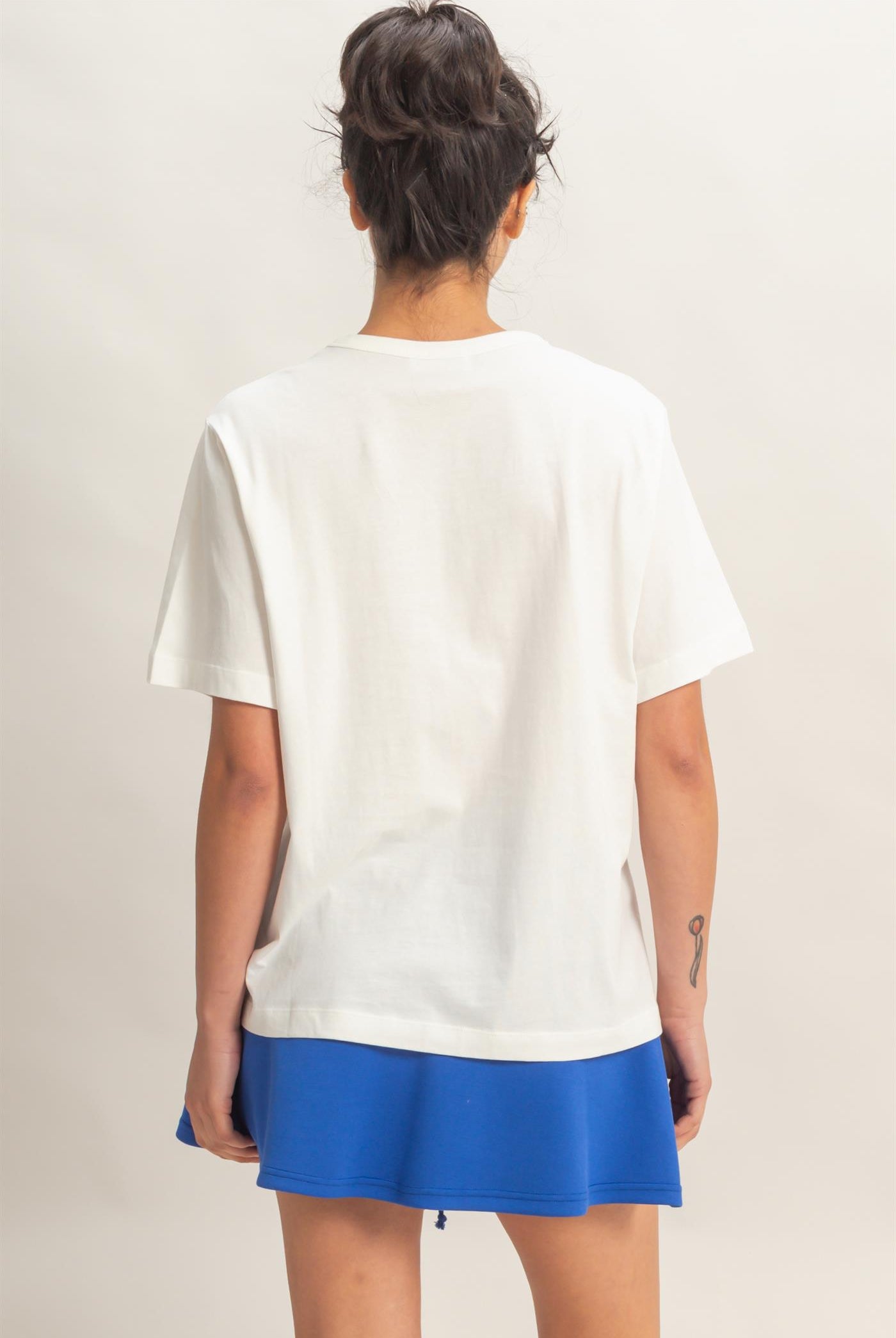 Wholesale Oversized Short Sleeve Crew Neck T-Shirt Clothing Tops DZ26A794 OFF WHITE DOUBLE ZERO