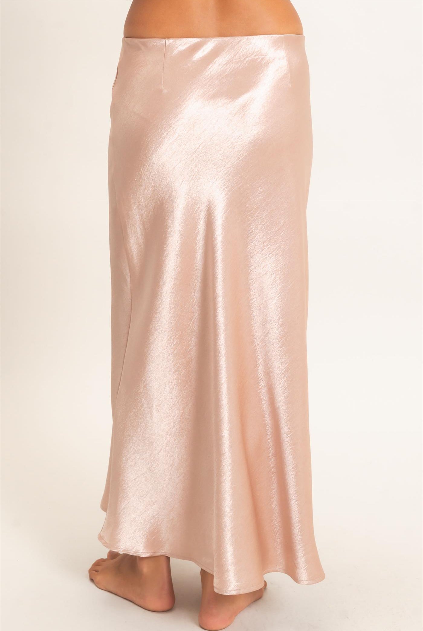 Wholesale Satin Midi Skirt Skirts DZ26C962 DARK TAUPE DOUBLE ZERO