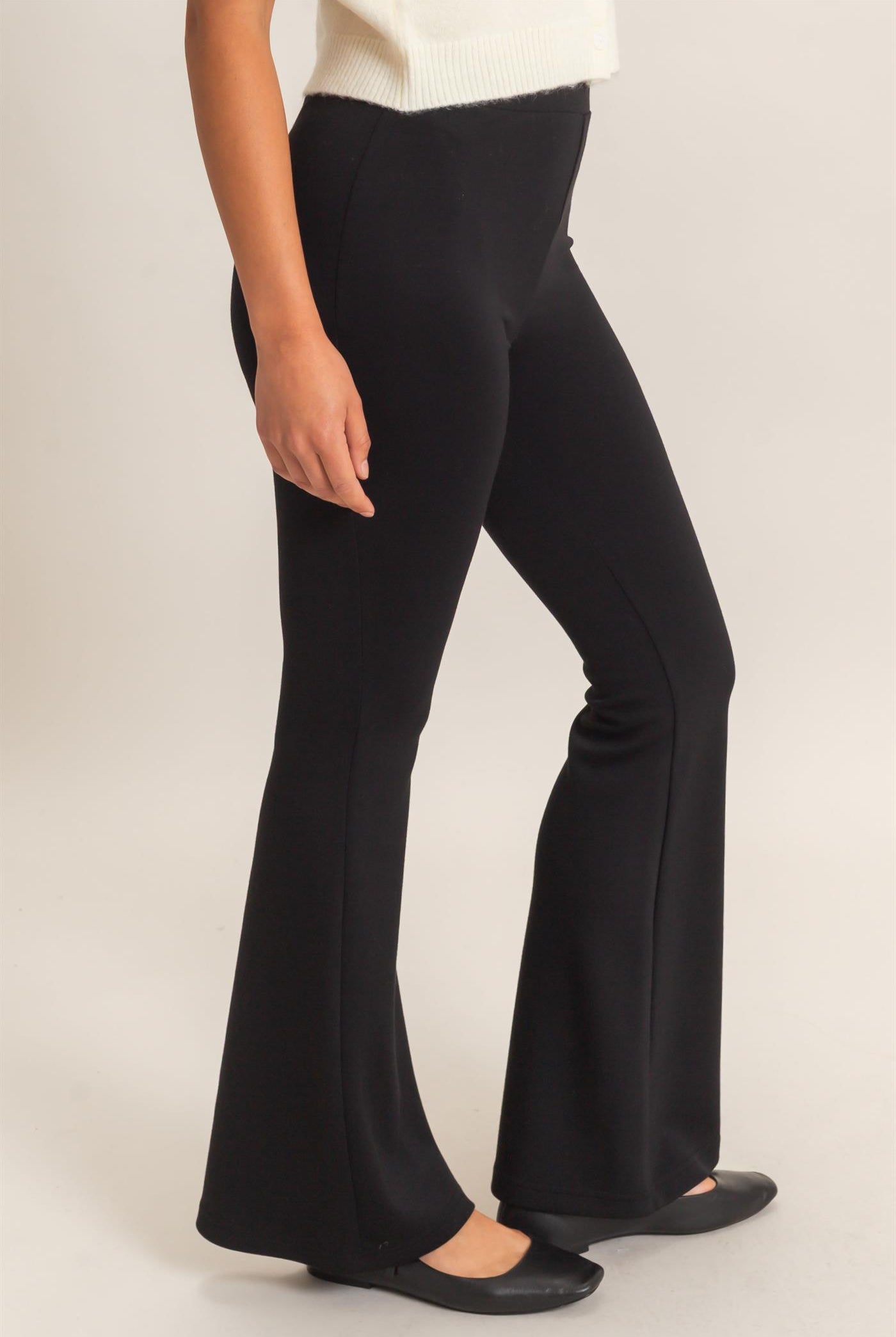 Wholesale Flared Elastic Waist Pants Pants DZ26E393 BLACK DOUBLE ZERO