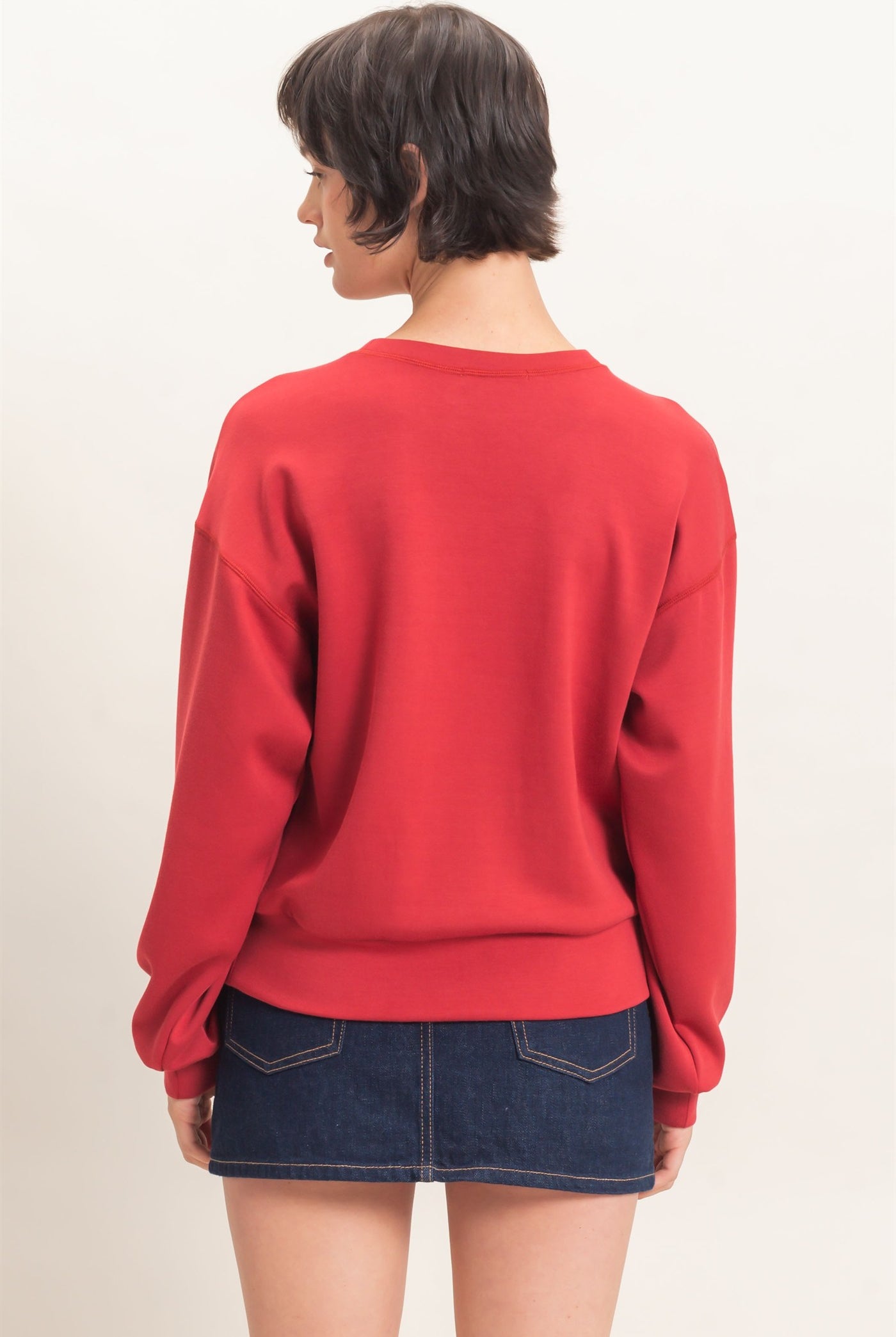 Wholesale Crew Neck Sweatshirt Sweatshirts DZ26C966 DARK RED DOUBLE ZERO