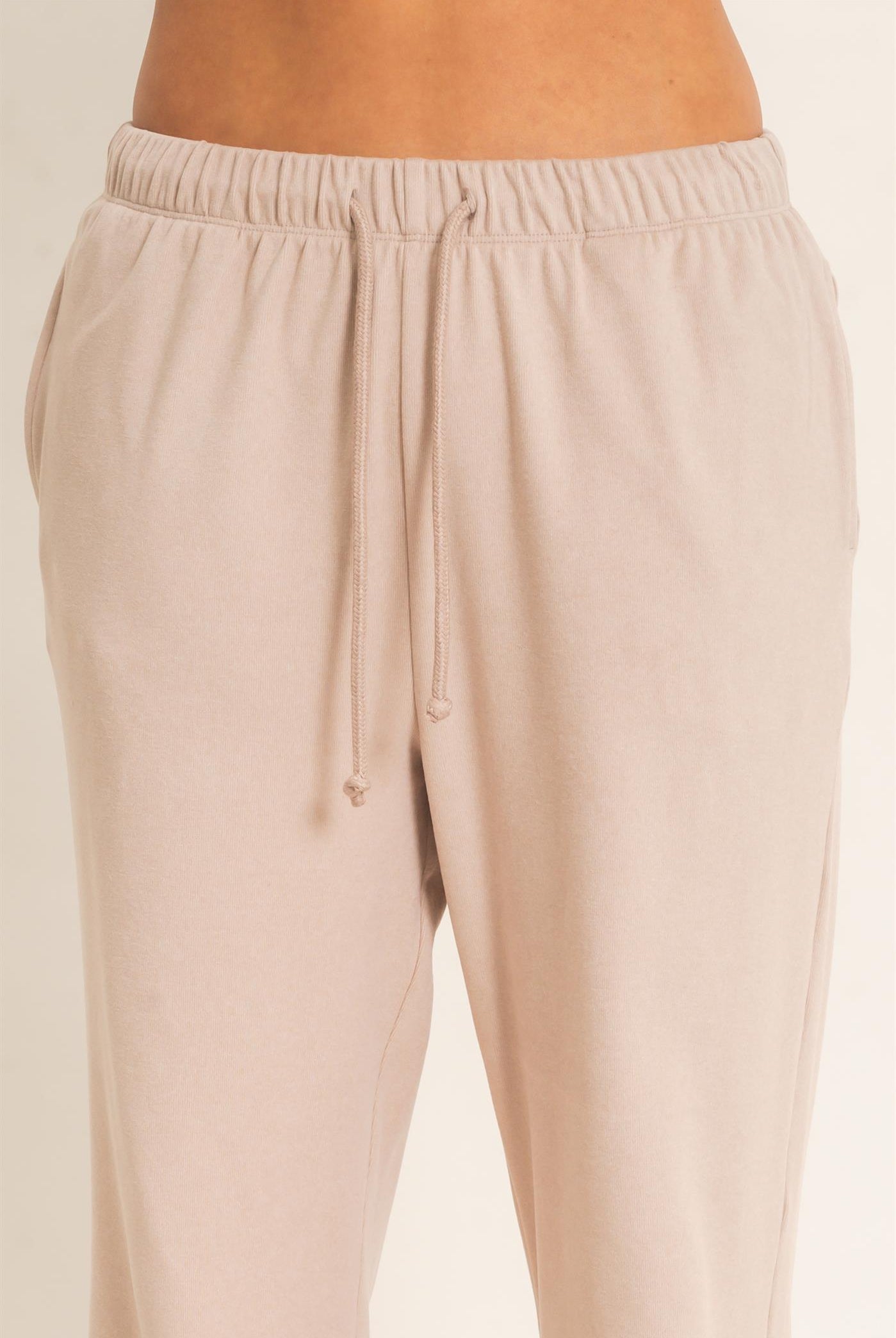 Wholesale Wide Leg Pants With Drawcord Pants DZ26E288 TAUPE DOUBLE ZERO