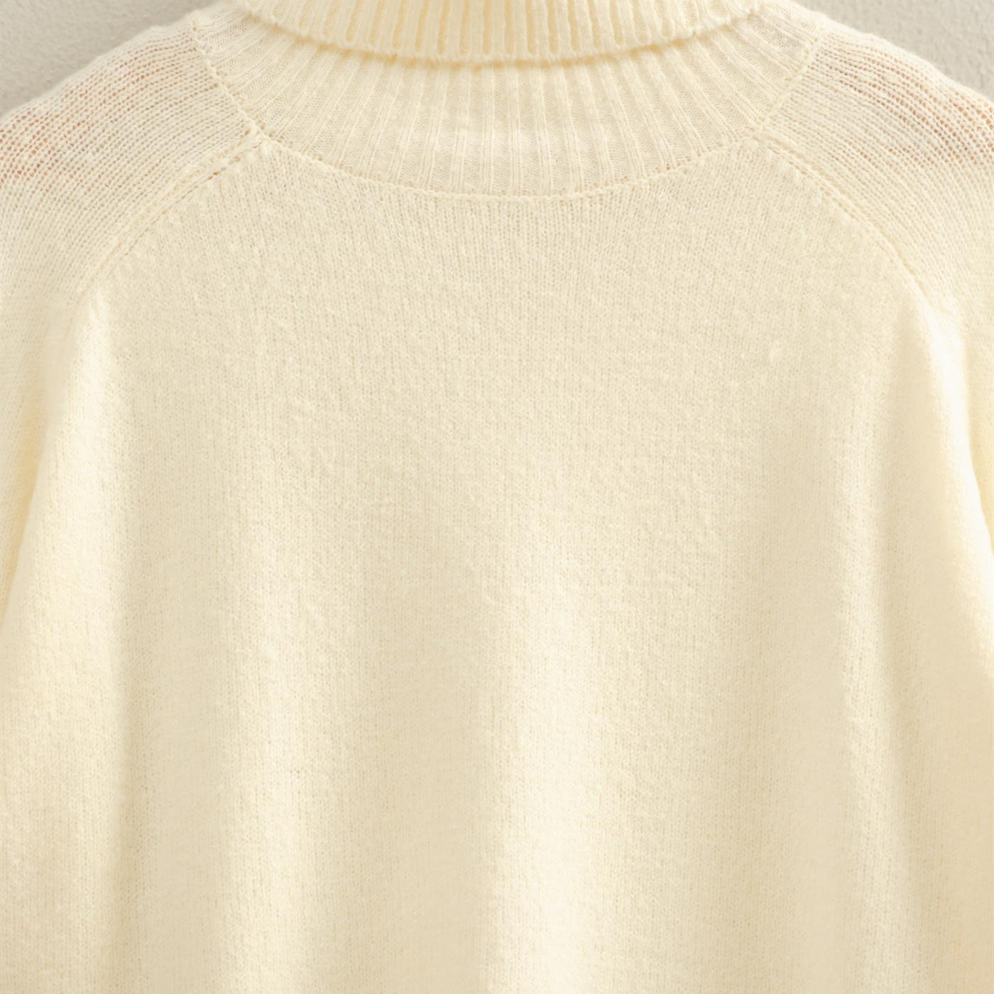 Wholesale Oversized High Low Turtleneck Sweater Sweaters DZ25C943 CREAM DOUBLE ZERO