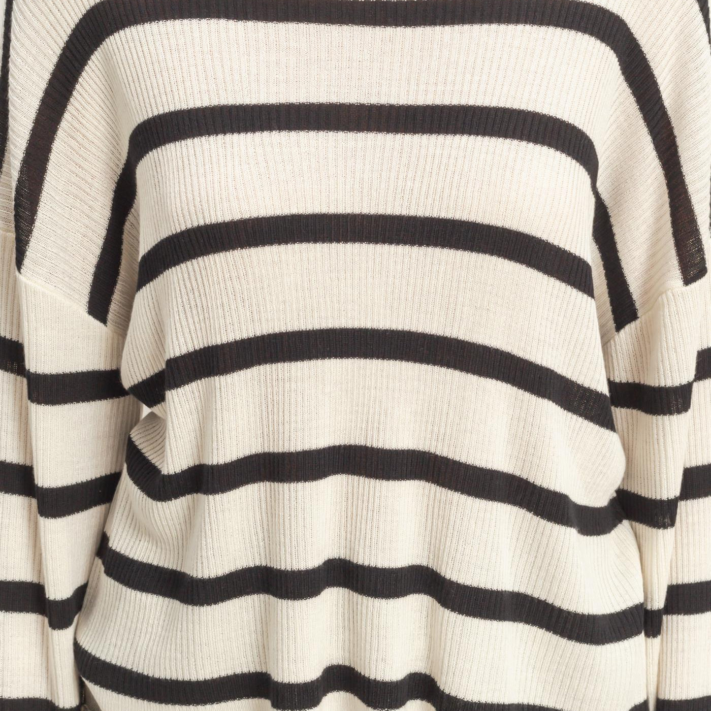 Wholesale Lightweight Wide-Sleeve Striped Sweater Clothing Tops DZ26A329 BLACK DOUBLE ZERO