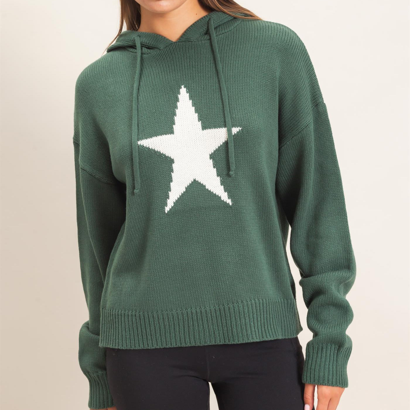 Wholesale Star Hooded Sweater Hoodies DZ26E811 DARK GREEN DOUBLE ZERO