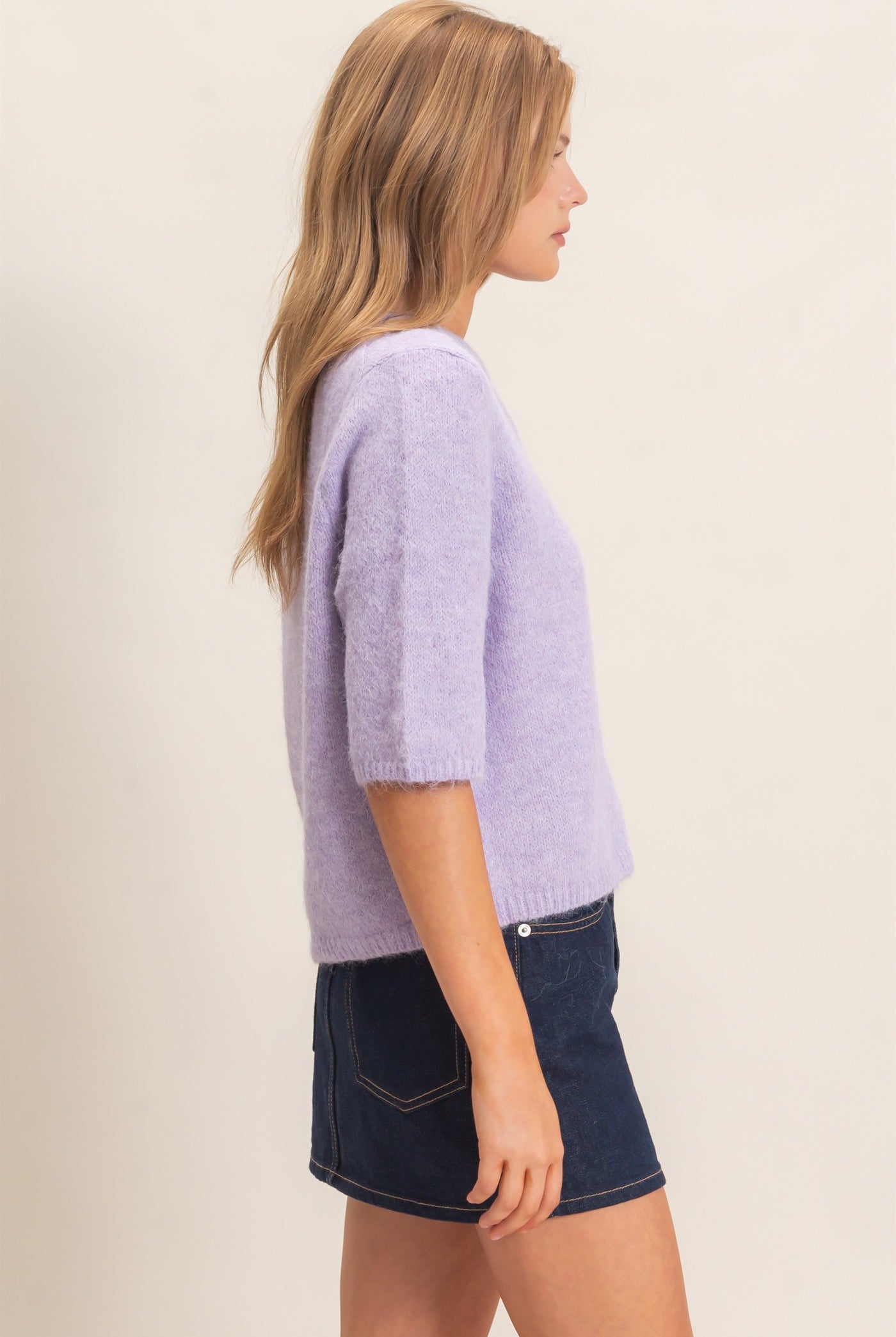 Wholesale Button-Up Cardigan Cardigans HF26E228 LIGHT LILAC HYFVE
