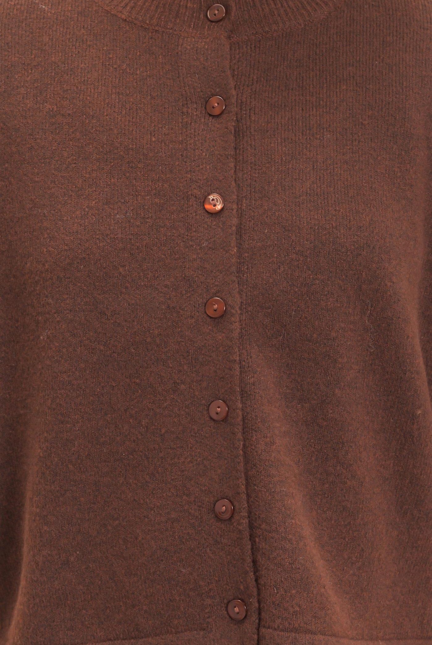 Wholesale Drop Shoulder Short Sleeve Cardigan Cardigans DZ26E238 DARK BROWN DOUBLE ZERO