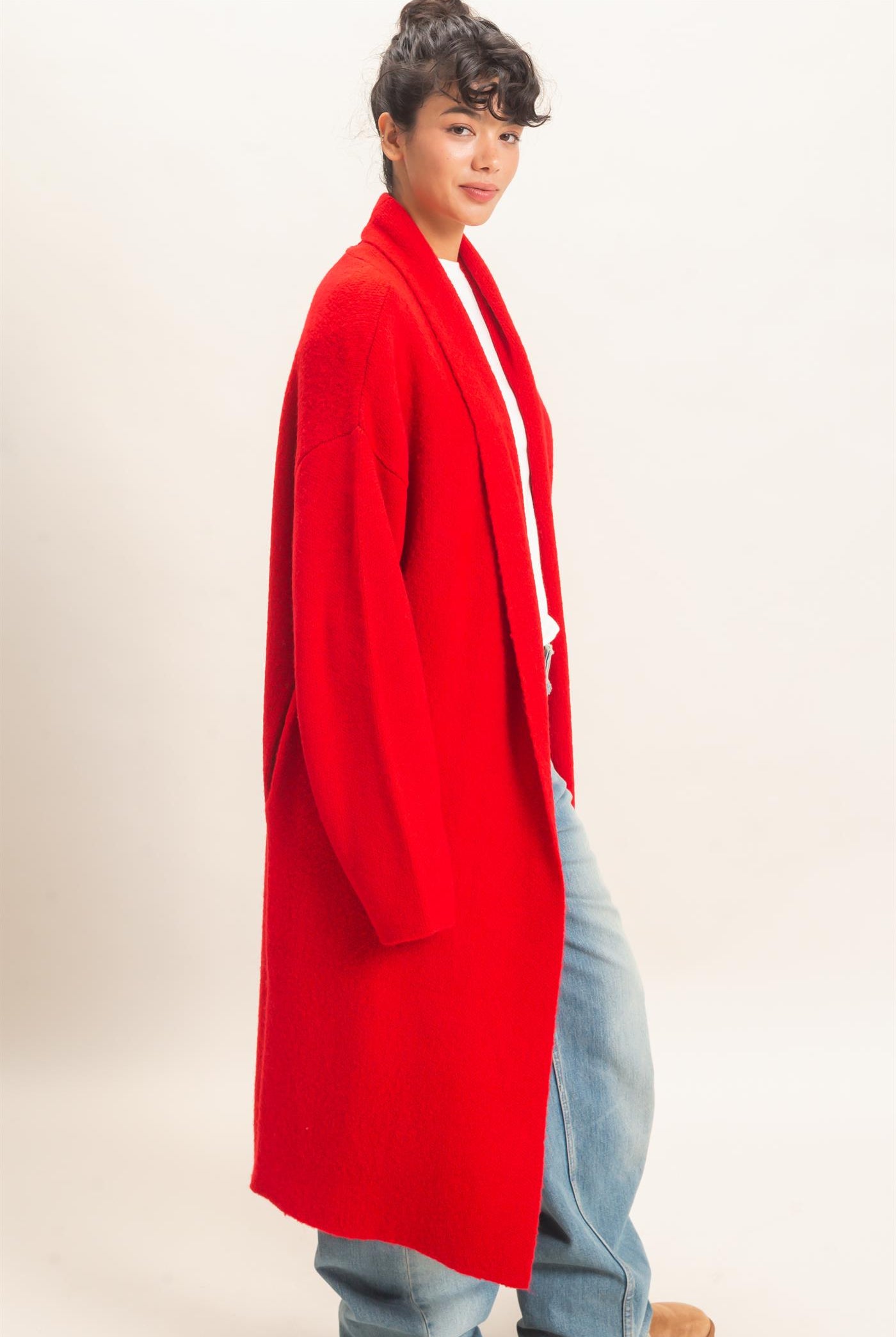 Wholesale Duster Cardigan Sweaters DZ26E267 RED DOUBLE ZERO