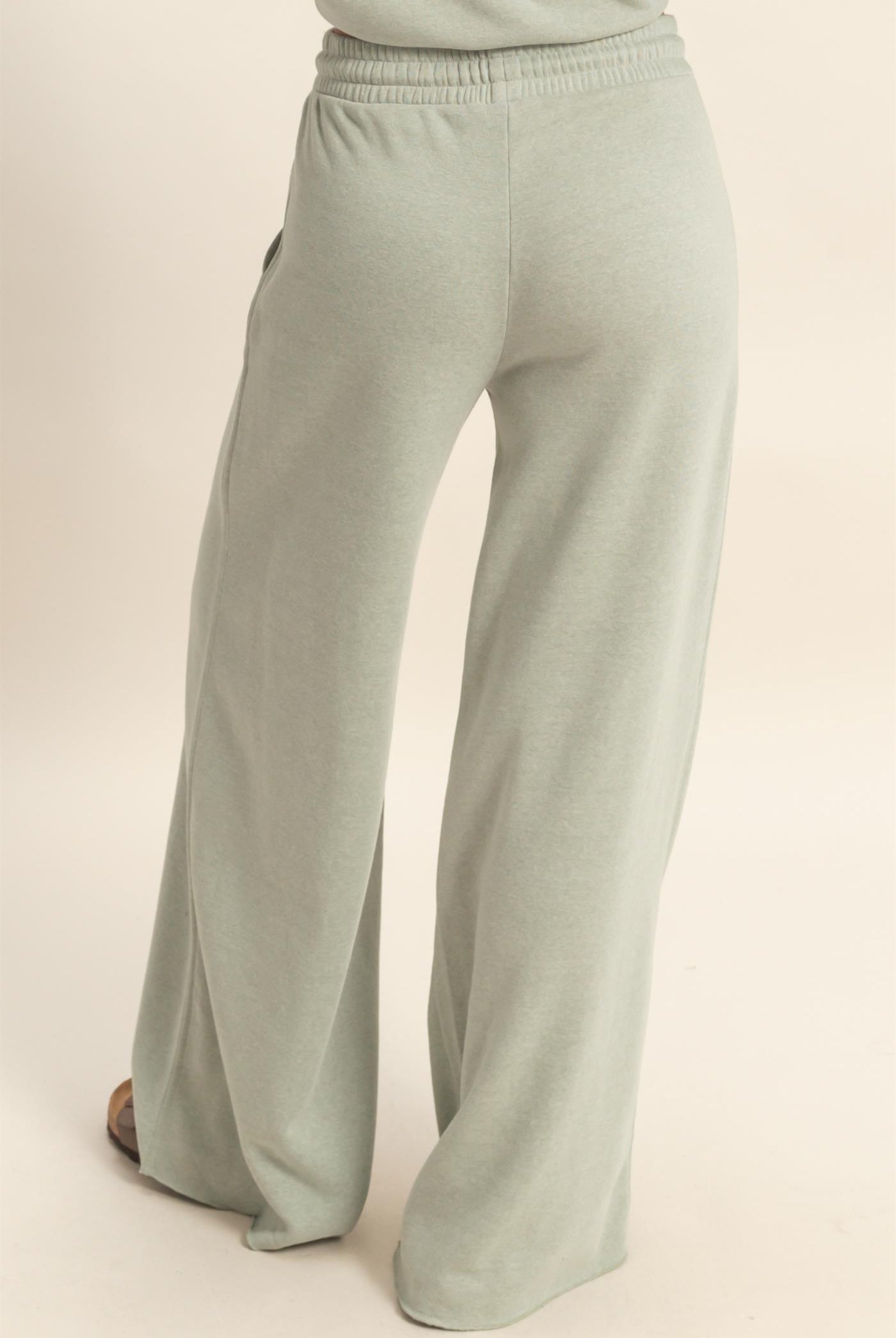 Wholesale Burnout French Terry Wide-Leg Pants Pants DZ26A259 SAGE GREEN DOUBLE ZERO