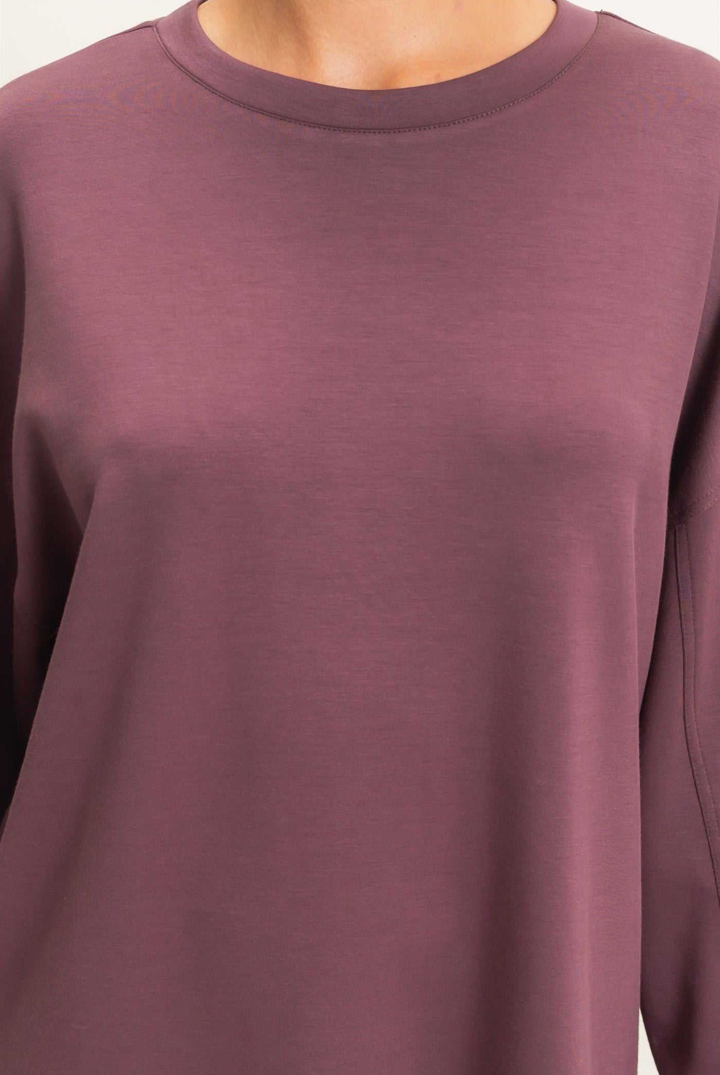 Wholesale Oversized Crew Neck Top Sweatshirts DZ26E388 COCOA DOUBLE ZERO