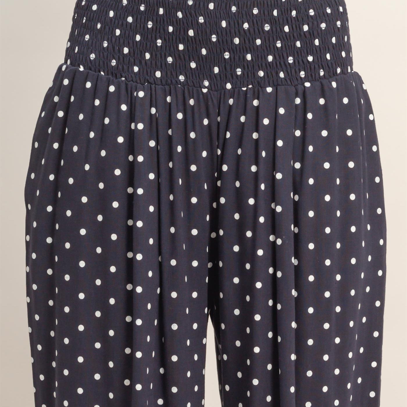 Wholesale Polka Dot Elastic Wide-Leg Pants Pants HF26C280 NAVY HYFVE