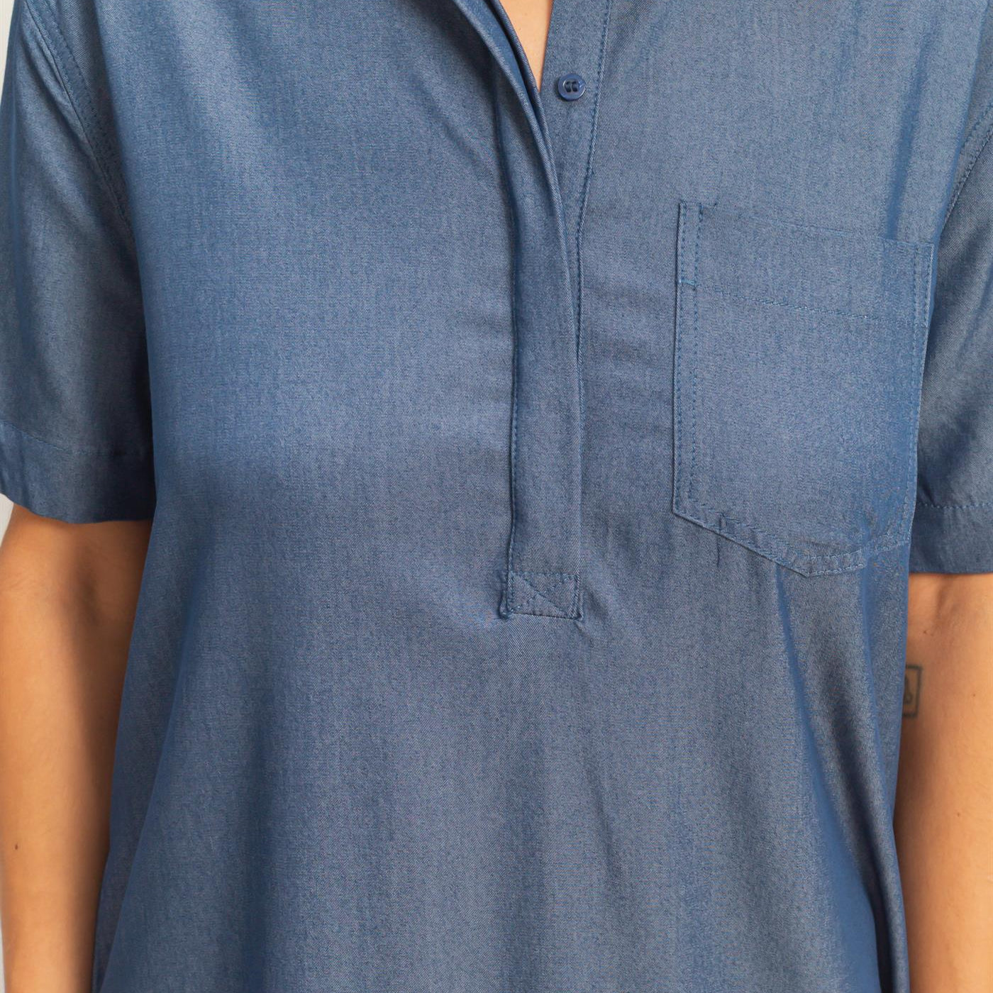 Wholesale Collared Shirt Dress Dresses HF26E427-D D.DENIM HYFVE