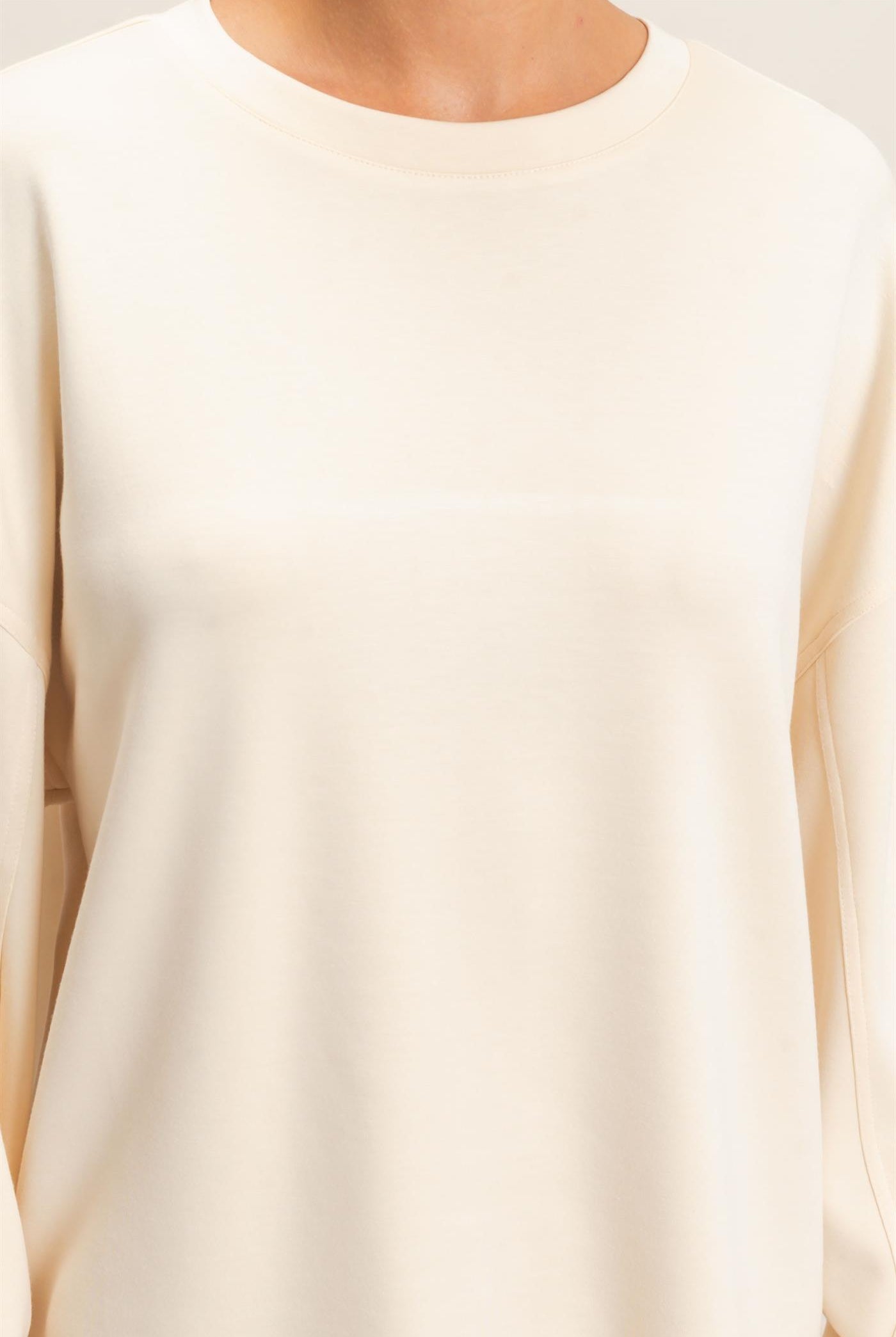 Wholesale Oversized Crew Neck Top Sweatshirts DZ26E388 ALPACA DOUBLE ZERO