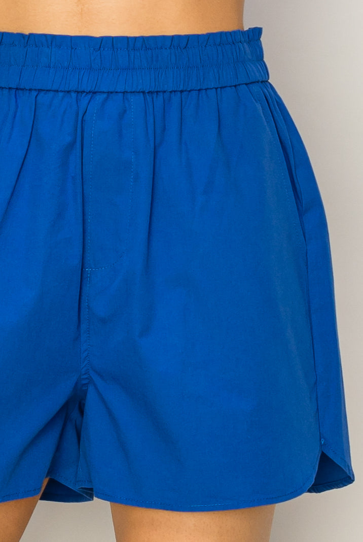 Wholesale Poplin High Waist Shorts Shorts DZ24A298 COBALT DOUBLE ZERO