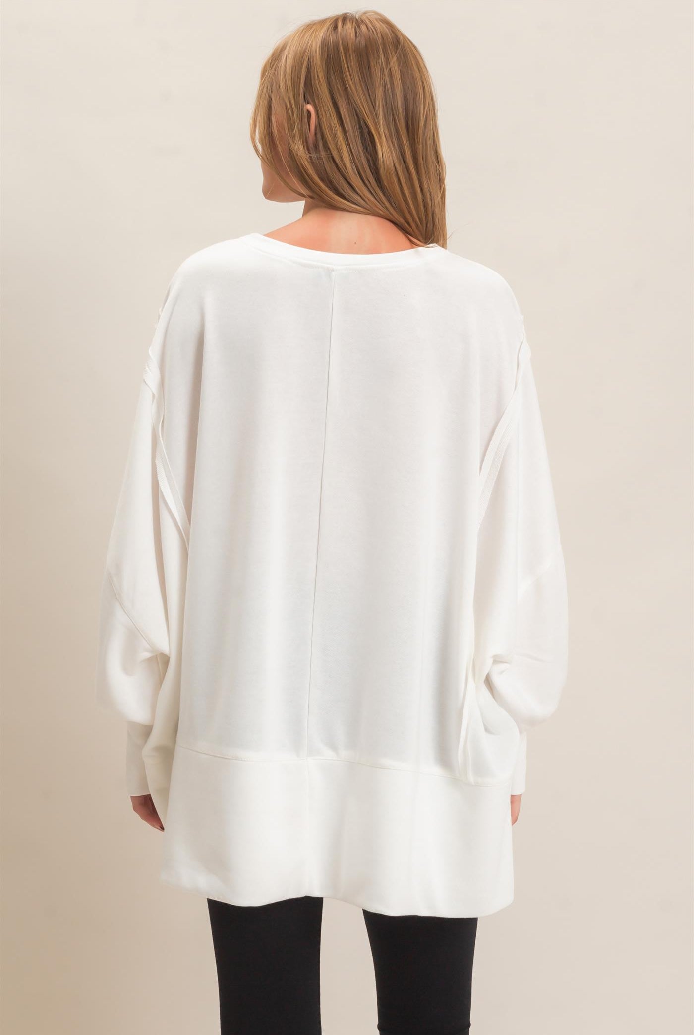 Wholesale Oversized Crew Neck Sweatshirt Sweatshirts HF26F132 OFF WHITE HYFVE