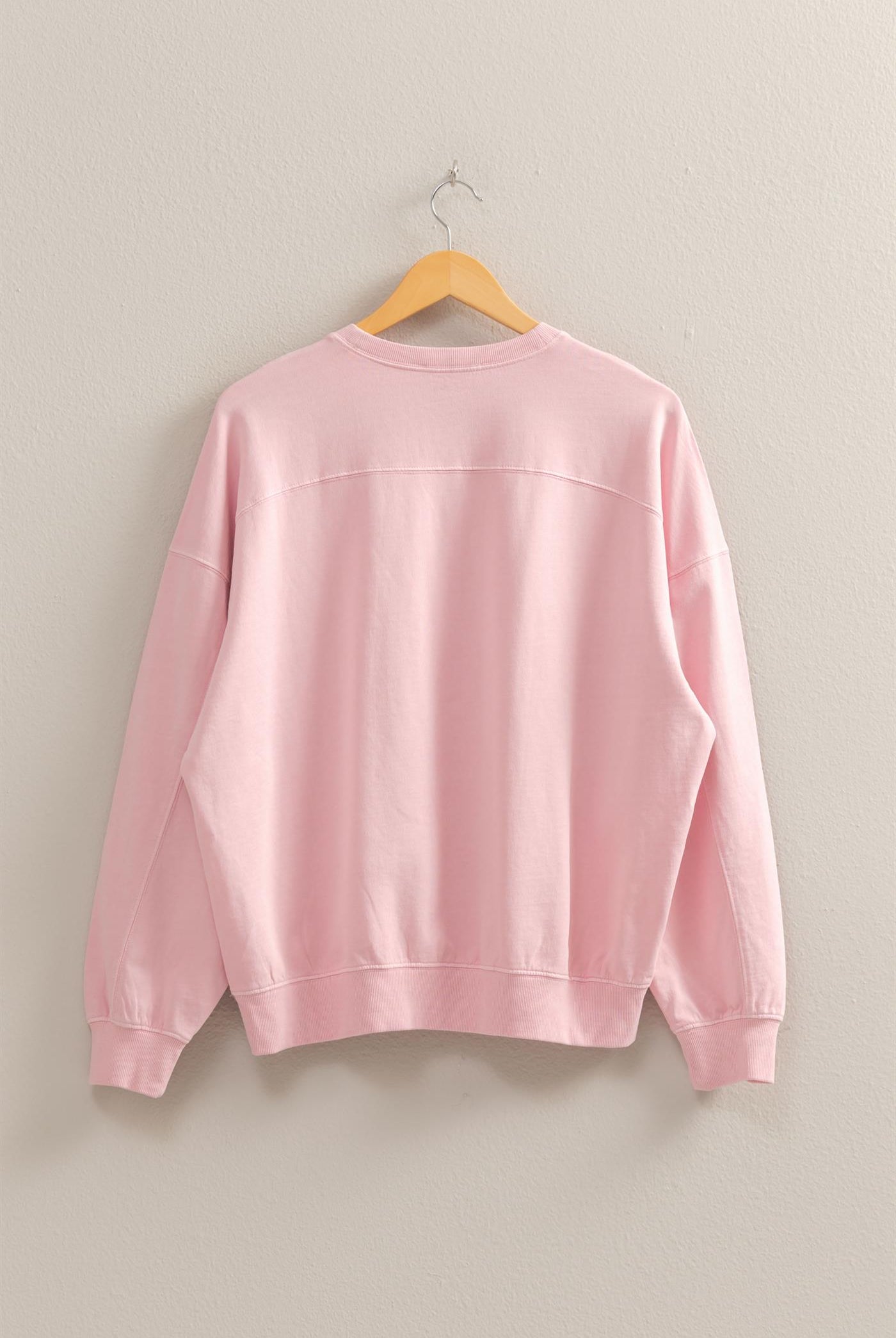Wholesale Warm Long Sleeve French Terry Sweatshirt Sweatshirts DZ25C733 SOFT PINK HYFVE