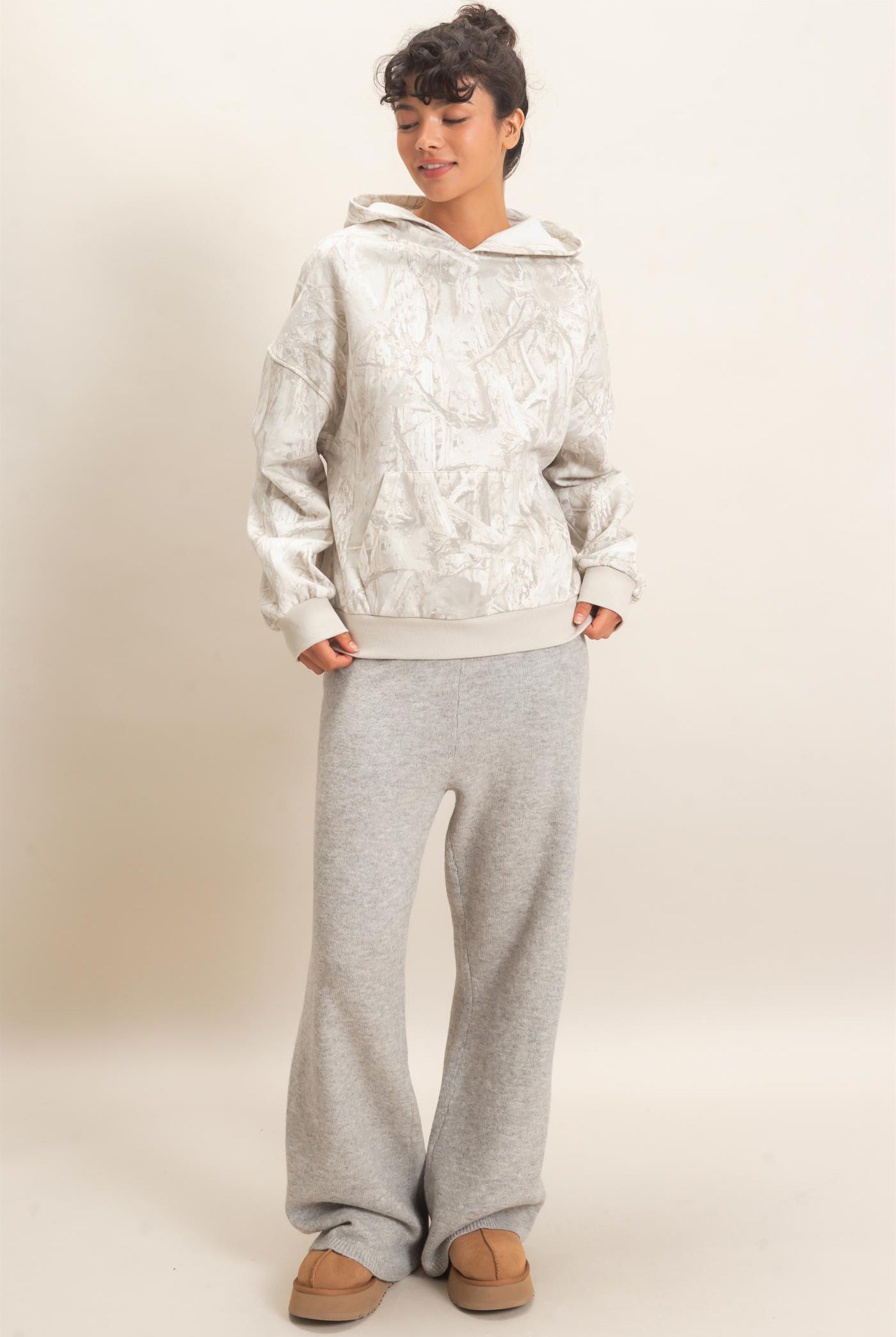 Wholesale Tree Camouflage Hoodie With Kangaroo Pocket Hoodies DZ26F011 GRAY DOUBLE ZERO