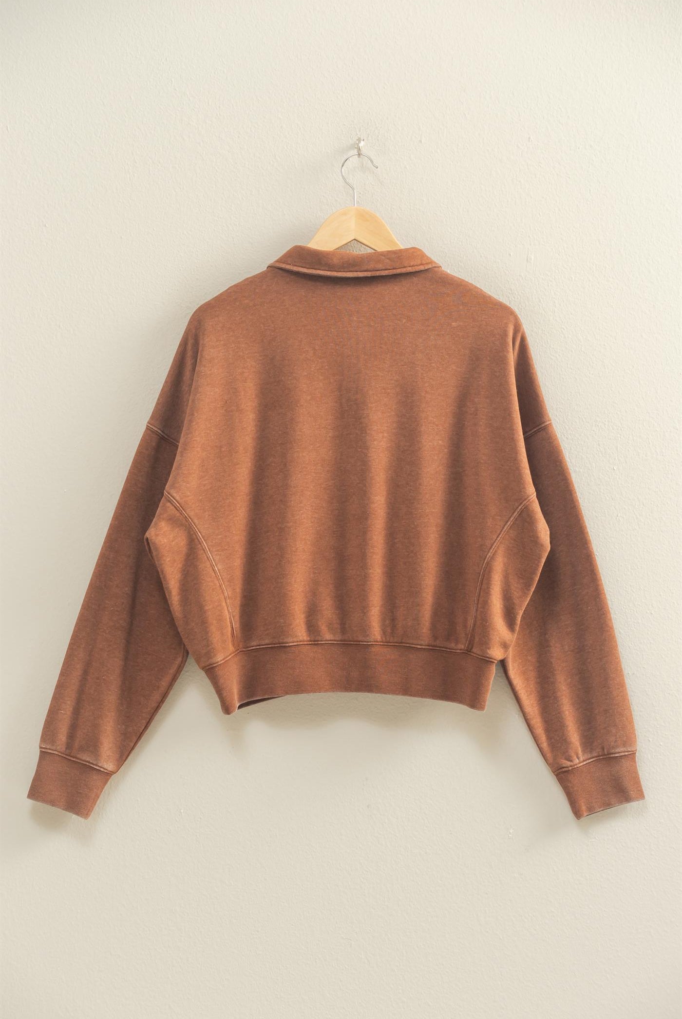 Wholesale Love This Way Half-Zip Sweatshirt Sweatshirts DZ25C908 CHESTNUT DOUBLE ZERO