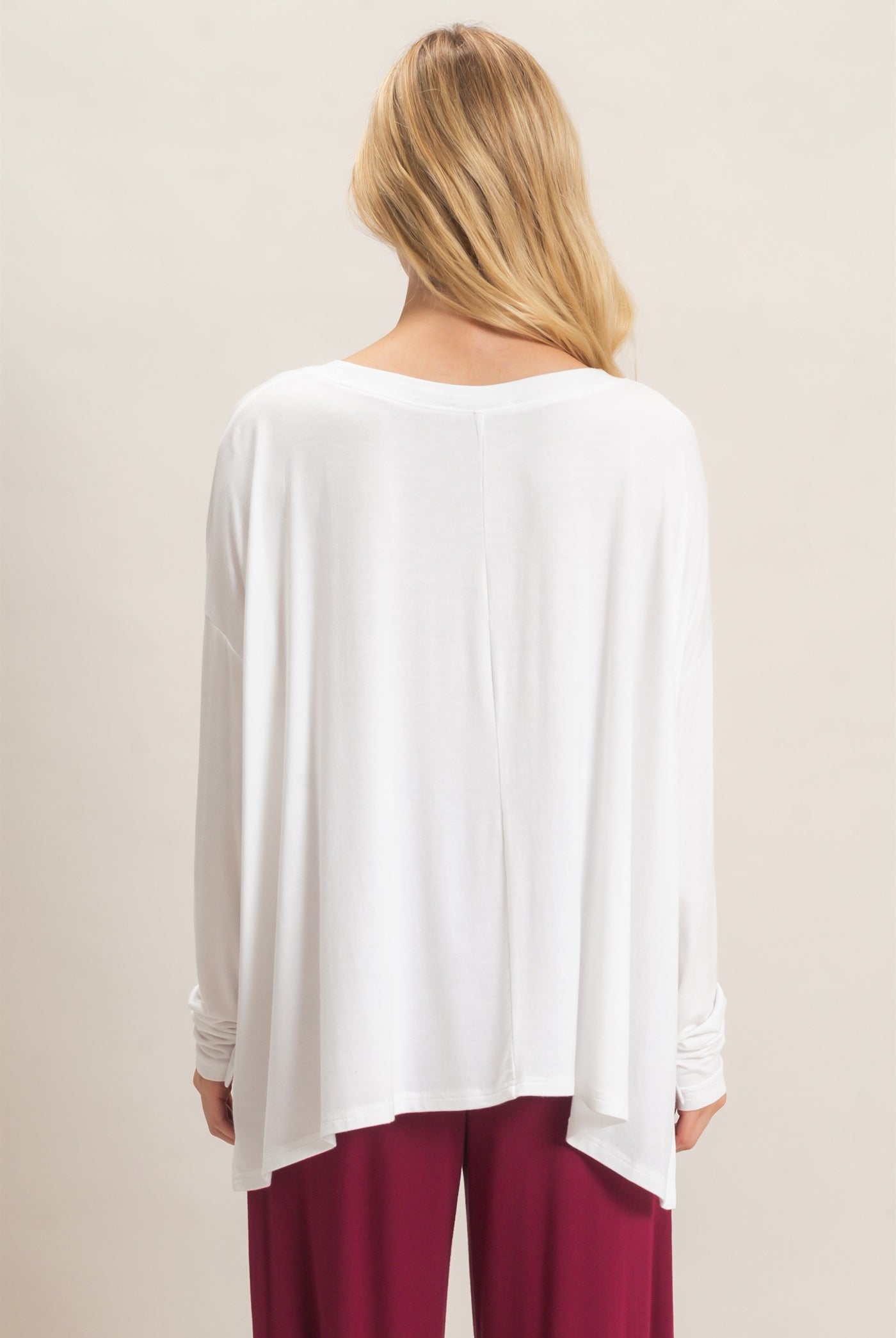 Wholesale Boat Neck Boxy Top Clothing Tops HF26F298 OFF WHITE HYFVE