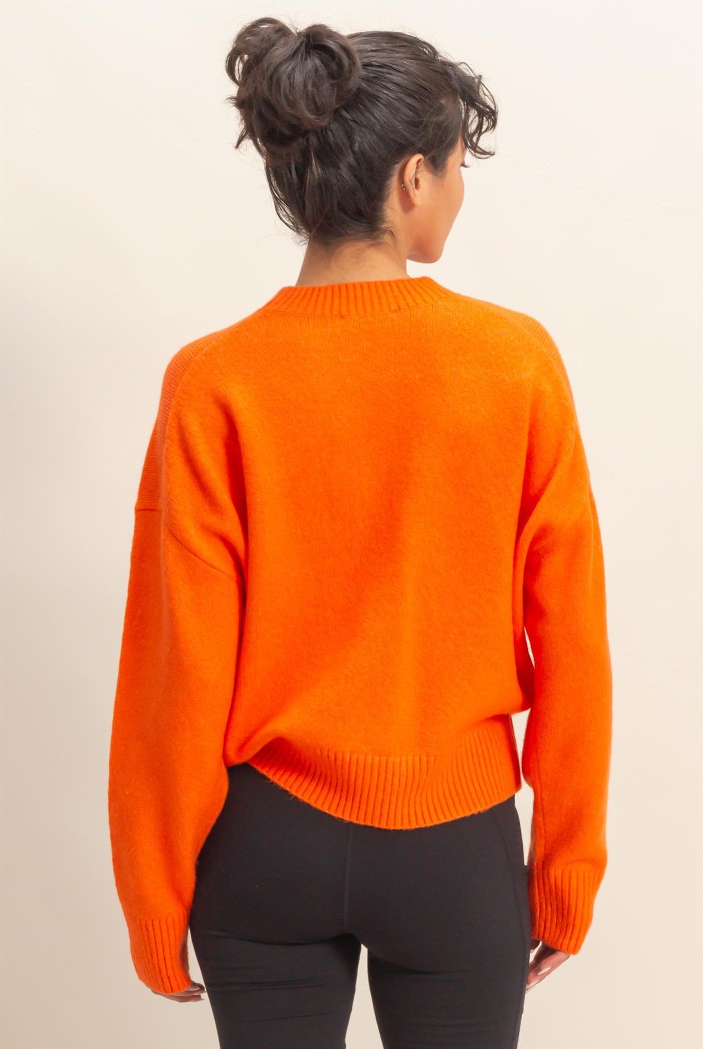 Wholesale Crewneck Sweater Sweaters DZ25E787 ORANGE RED DOUBLE ZERO