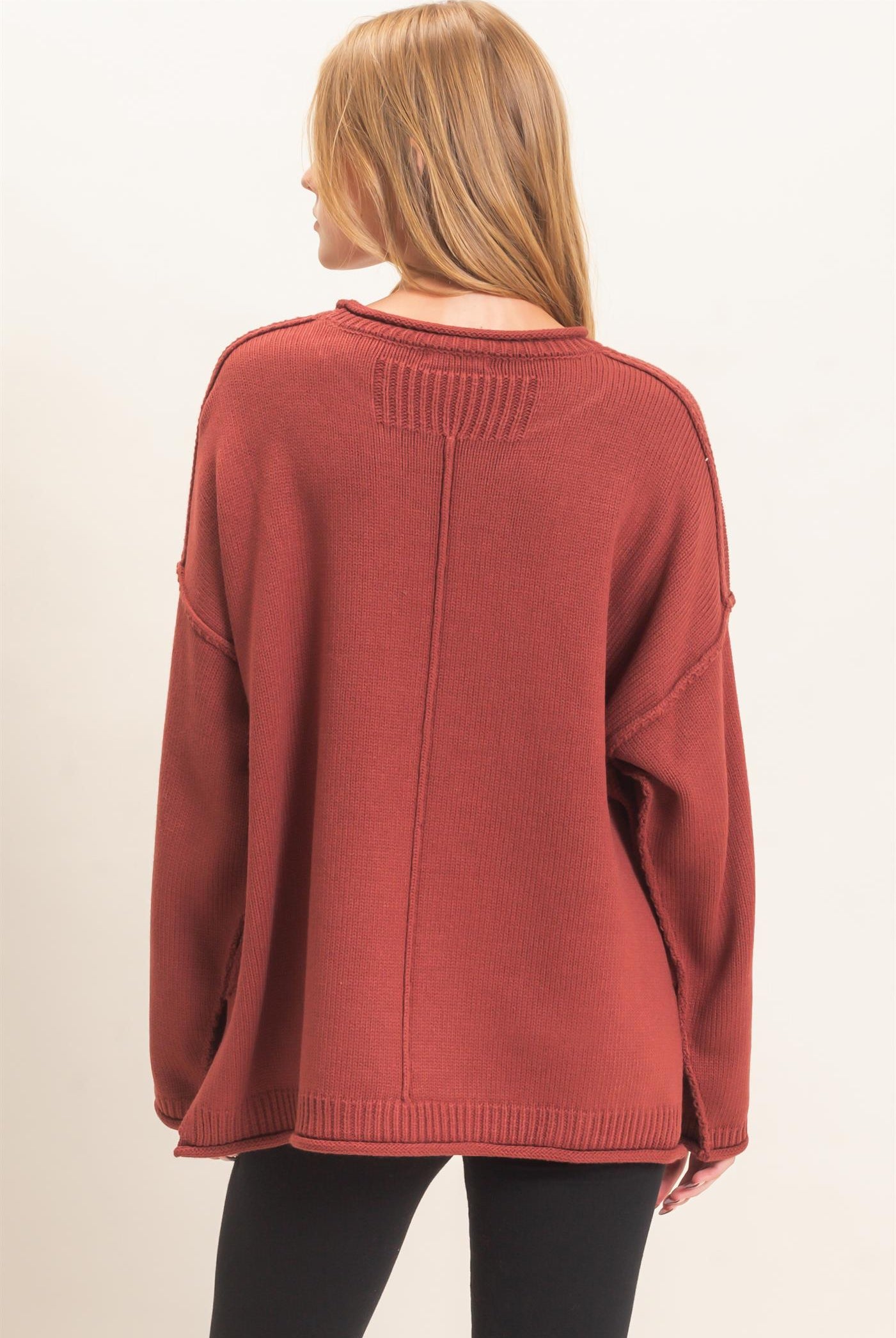 Wholesale Ribbed Crew Neck Sweater Sweaters HF26E769 COPPER BROWN HYFVE