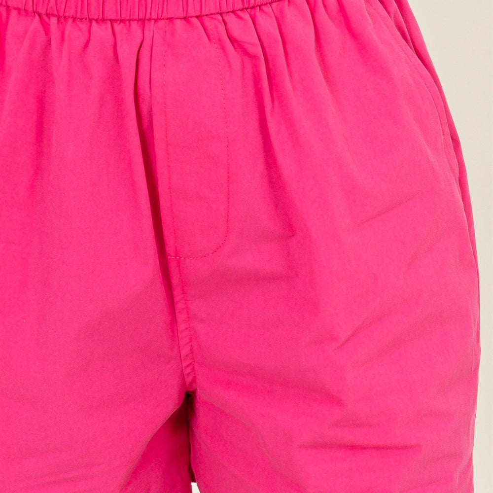 Wholesale Poplin High Waist Shorts Shorts DZ24A298 RASPBERRY DOUBLE ZERO