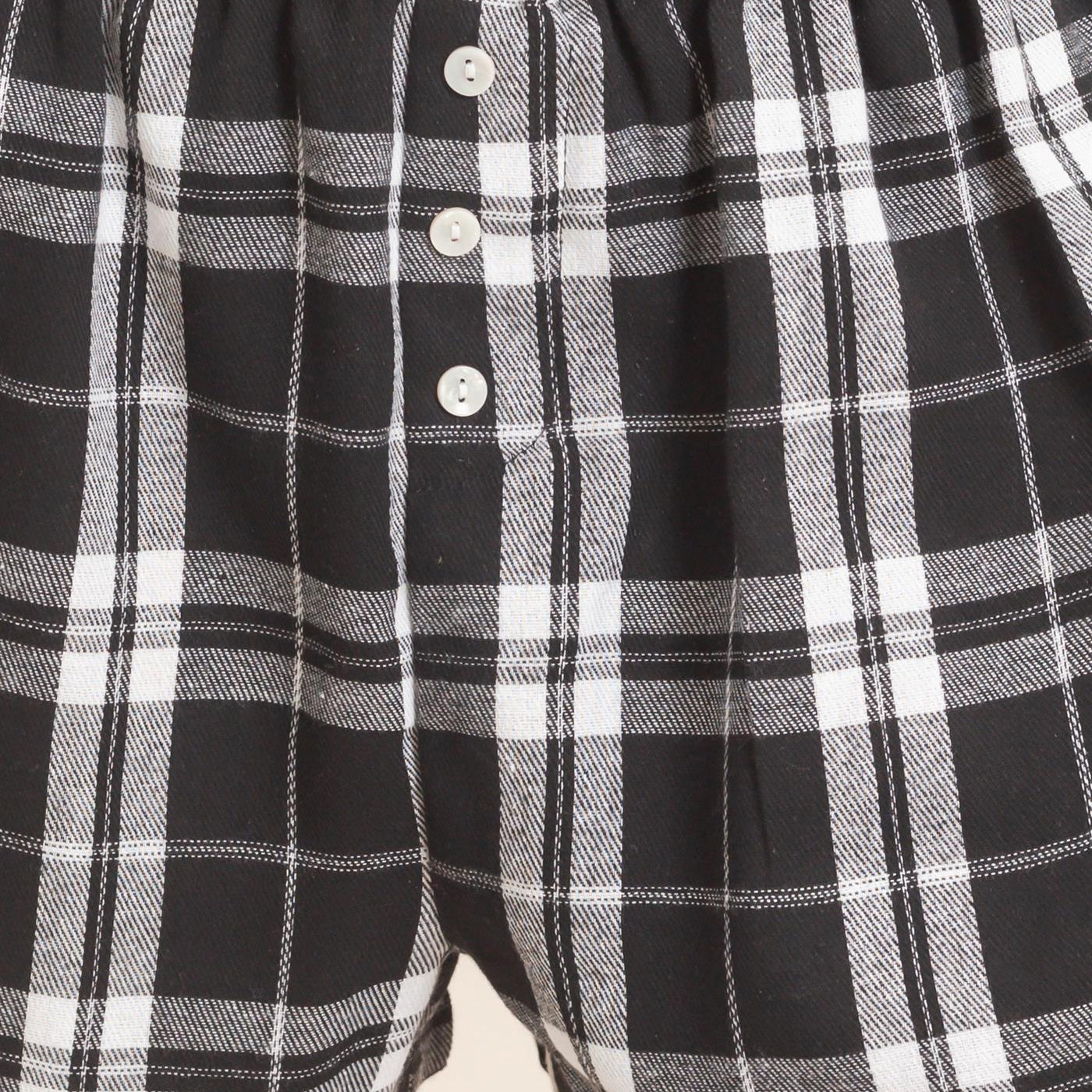 Wholesale Plaid Shorts With Button Front Shorts DZ26F270 BLACK DOUBLE ZERO