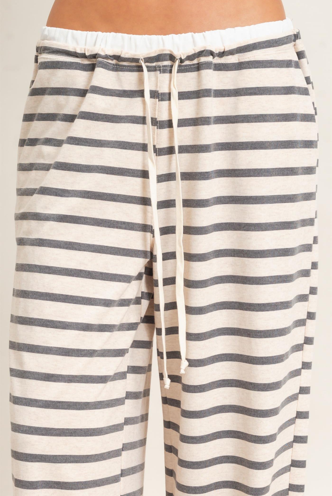 Wholesale Striped Wide-Leg Pants Pants HF26F229-D GRAY/ECRU HYFVE