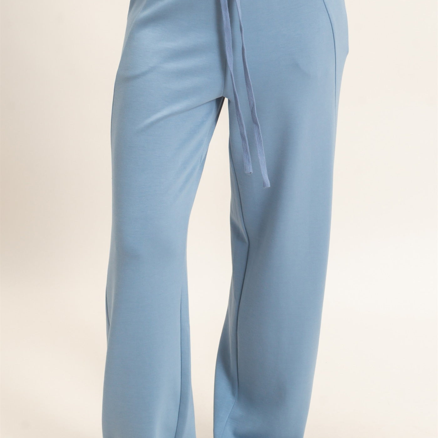 Wholesale Elastic Waist Straight Leg Pants Pants DZ26C969 DUSTY BLUE DOUBLE ZERO