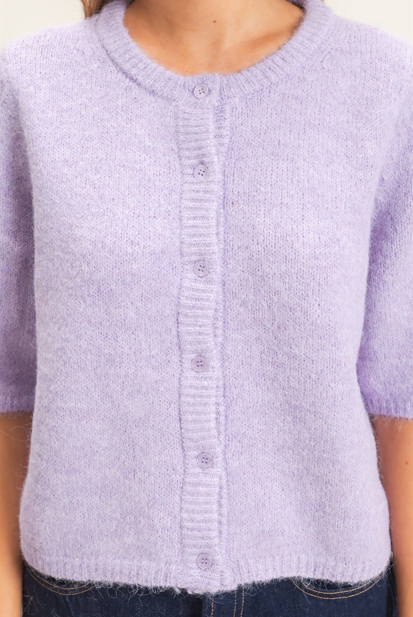 Wholesale Button-Up Cardigan Cardigans HF26E228 LIGHT LILAC HYFVE