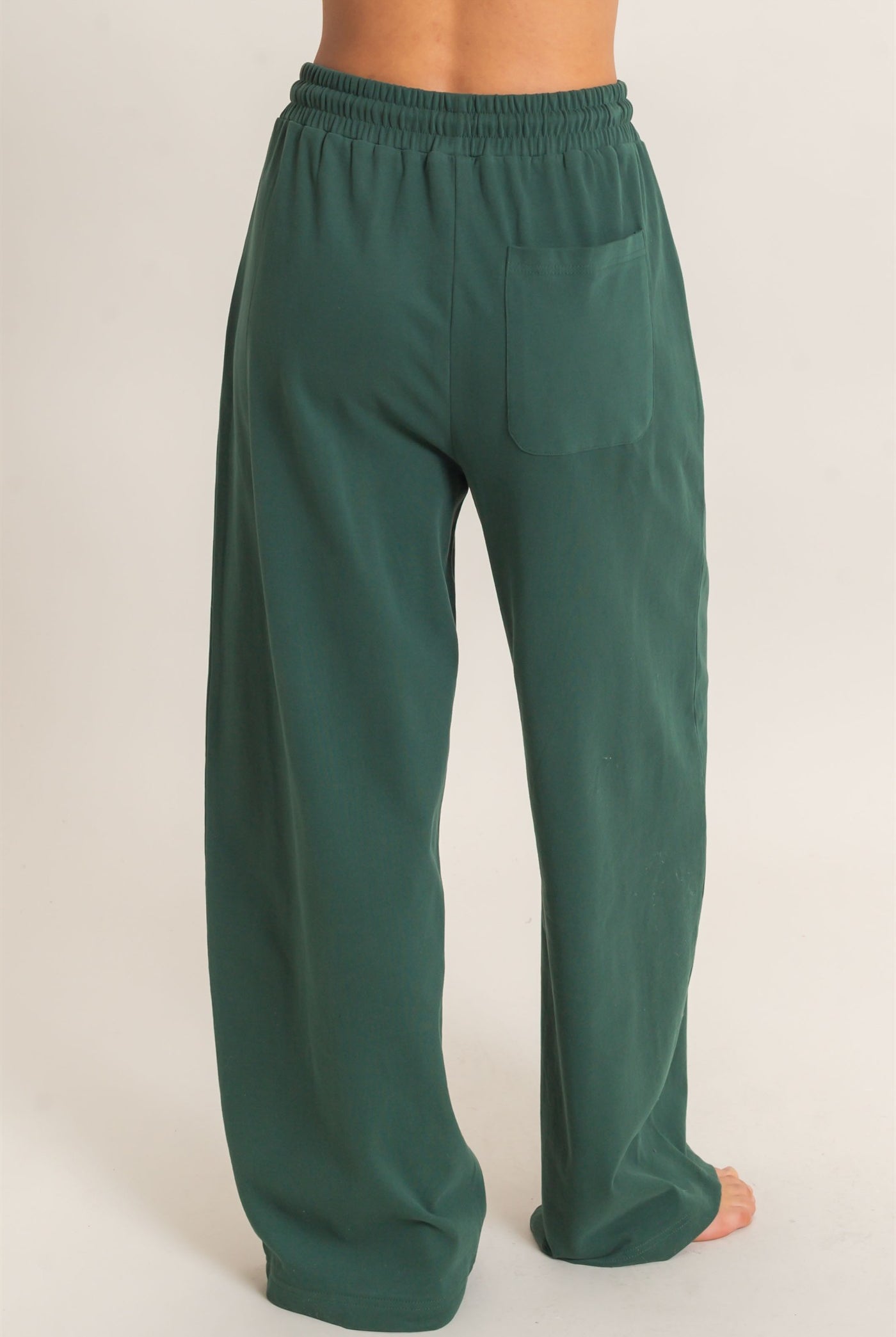 Wholesale Washed Barrel Sweatpants Pants DZ26E379 DARK GREEN DOUBLE ZERO