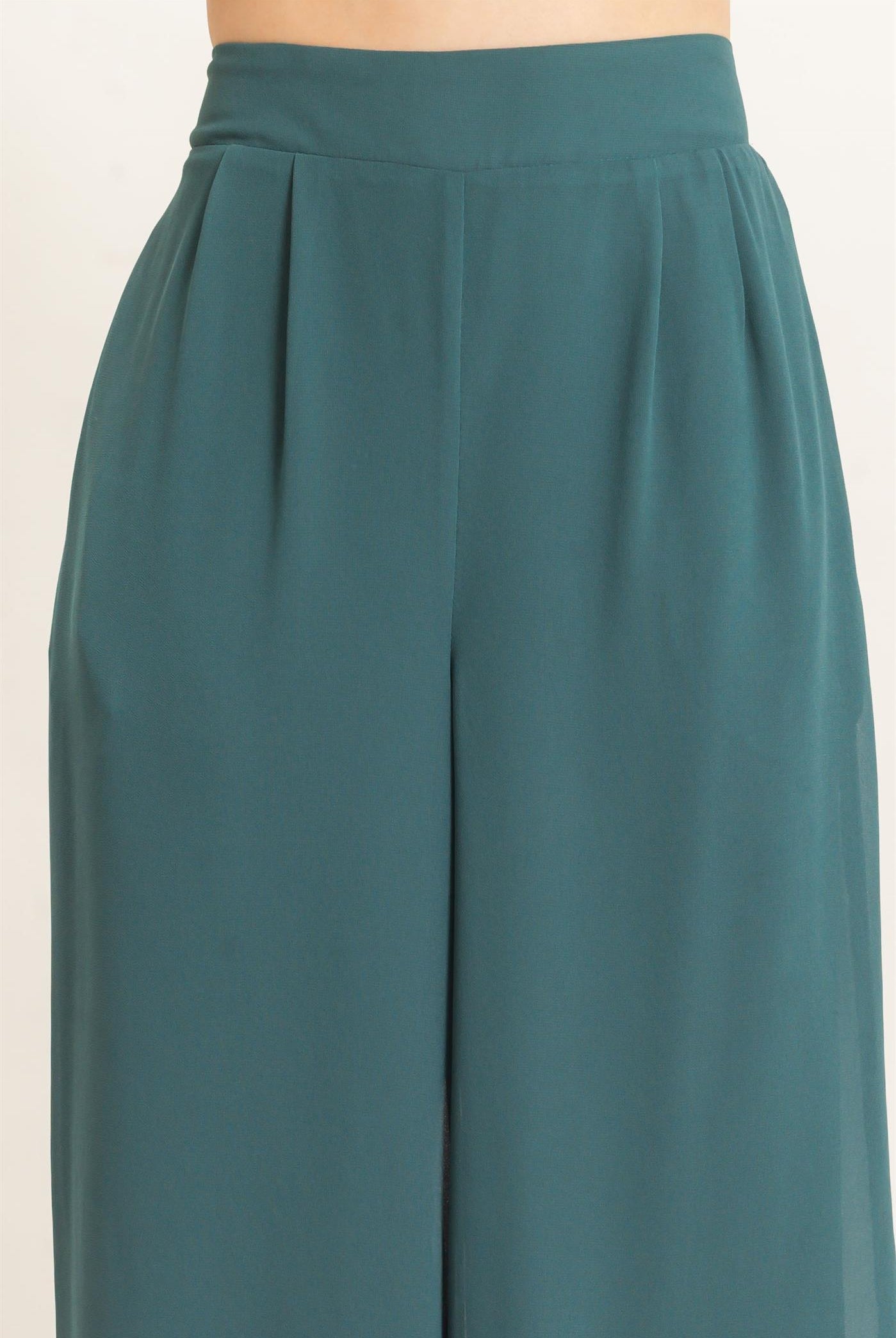 Wholesale Wide-Leg High Waist Pants Pants HF26F068-D TEAL GREEN HYFVE