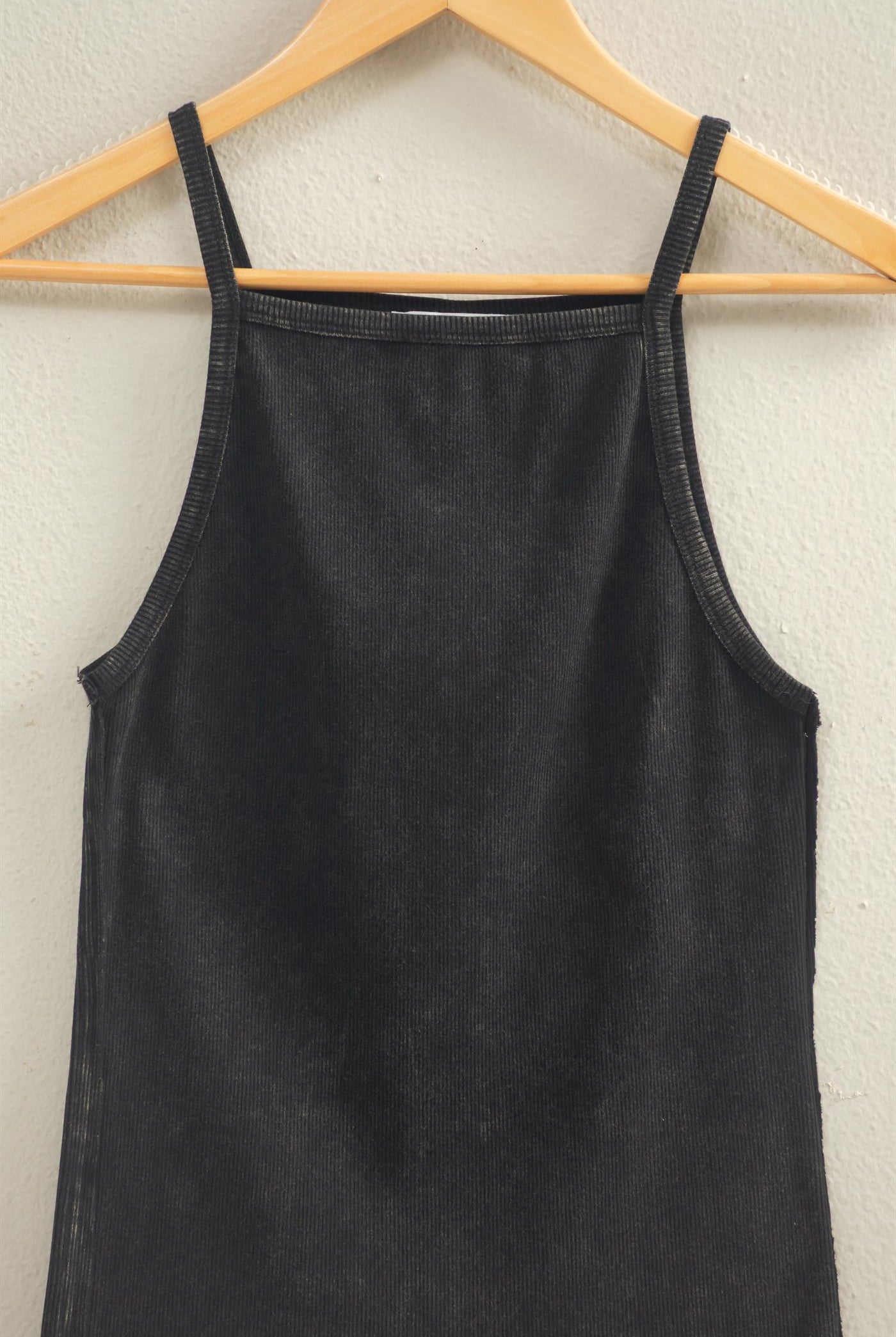 Wholesale Square Neck Acid Wash Tank Top Tank Tops DZ26C105 BLACK DOUBLE ZERO