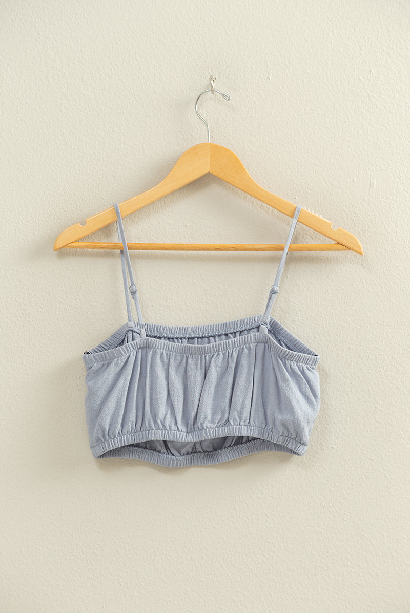 Wholesale Cami Bandeau Crop Top Clothing Tops DZ22C556 PALE INDIGO DOUBLE ZERO