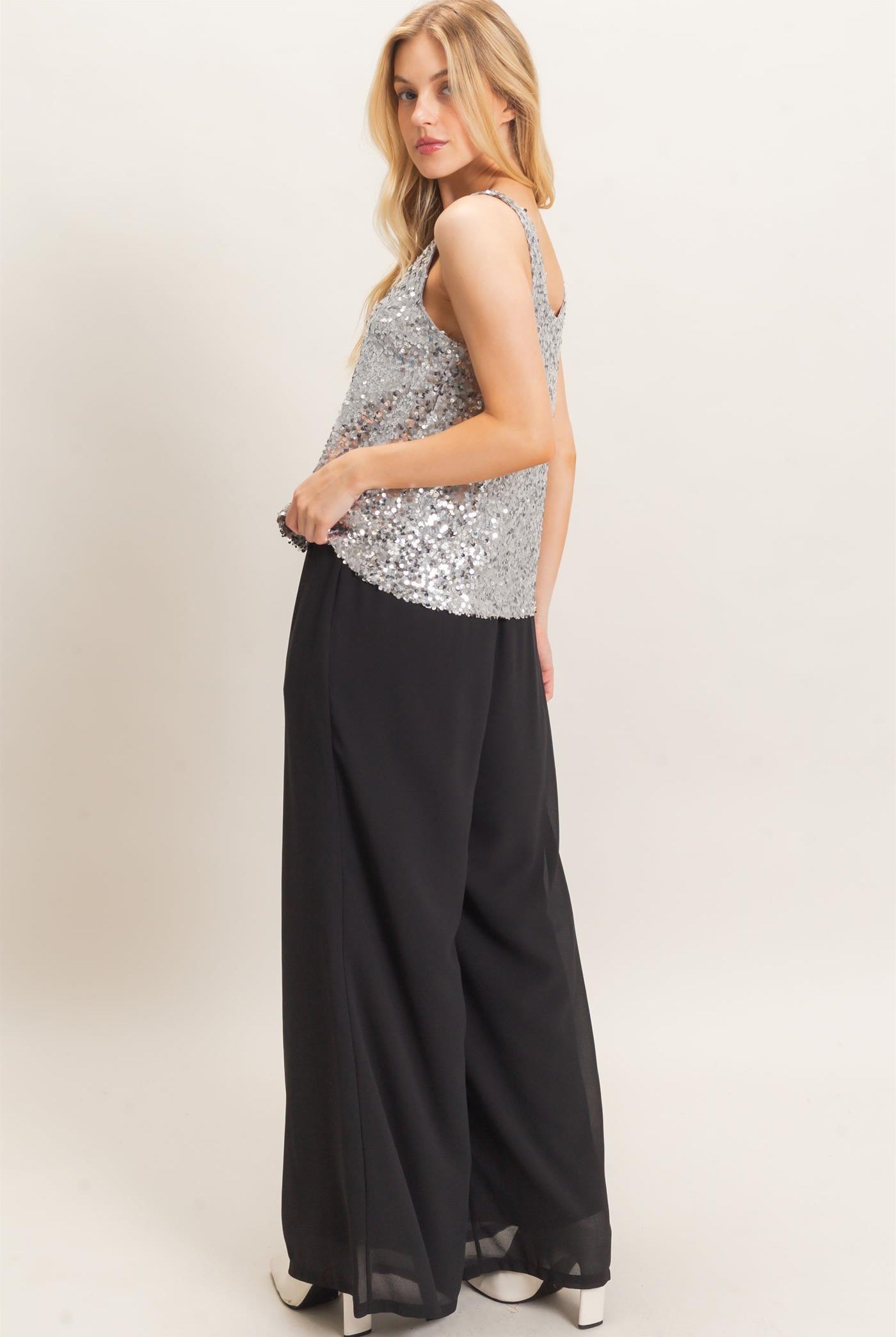 Wholesale Wide-Leg High Waist Pants Pants HF26F068-D BLACK HYFVE
