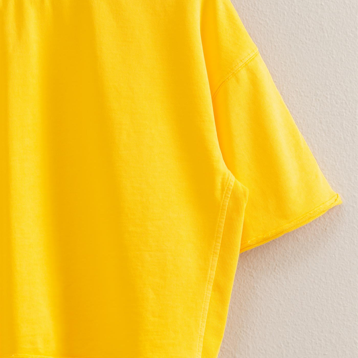 Wholesale Basic Short Sleeve Boxy Cropped Tee Clothing Tops DZ25C174 SUNFLOWER DOUBLE ZERO