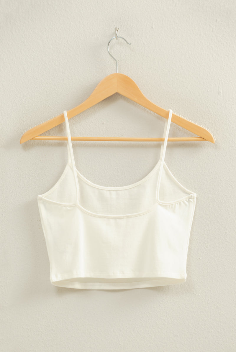 Wholesale Basic Cropped Cami Top Clothing Tops DZ22C818 MARSHMALLOW DOUBLE ZERO