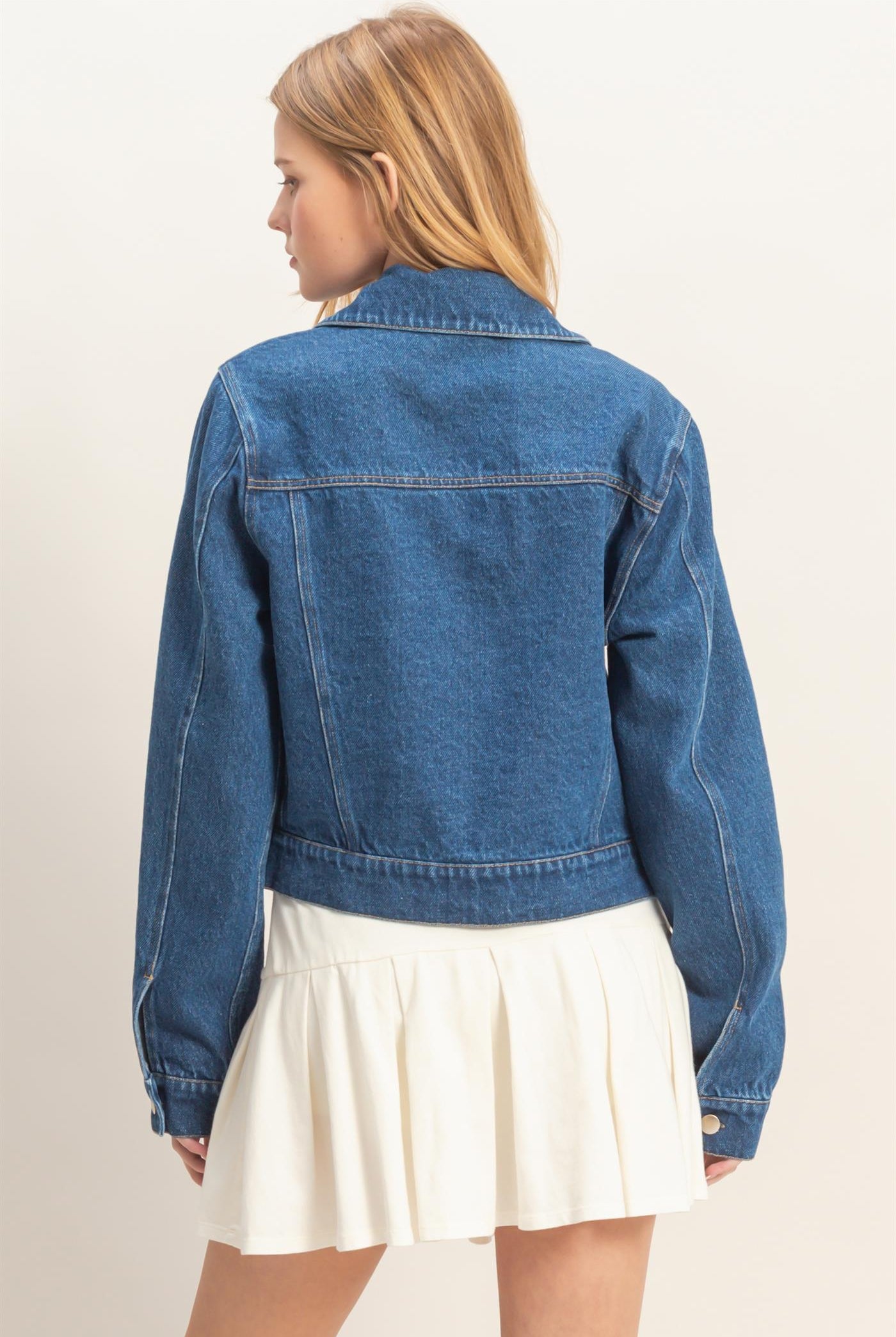 Wholesale Denim Button-Up Jacket Coats & Jackets HF26C725 BLUE HYFVE