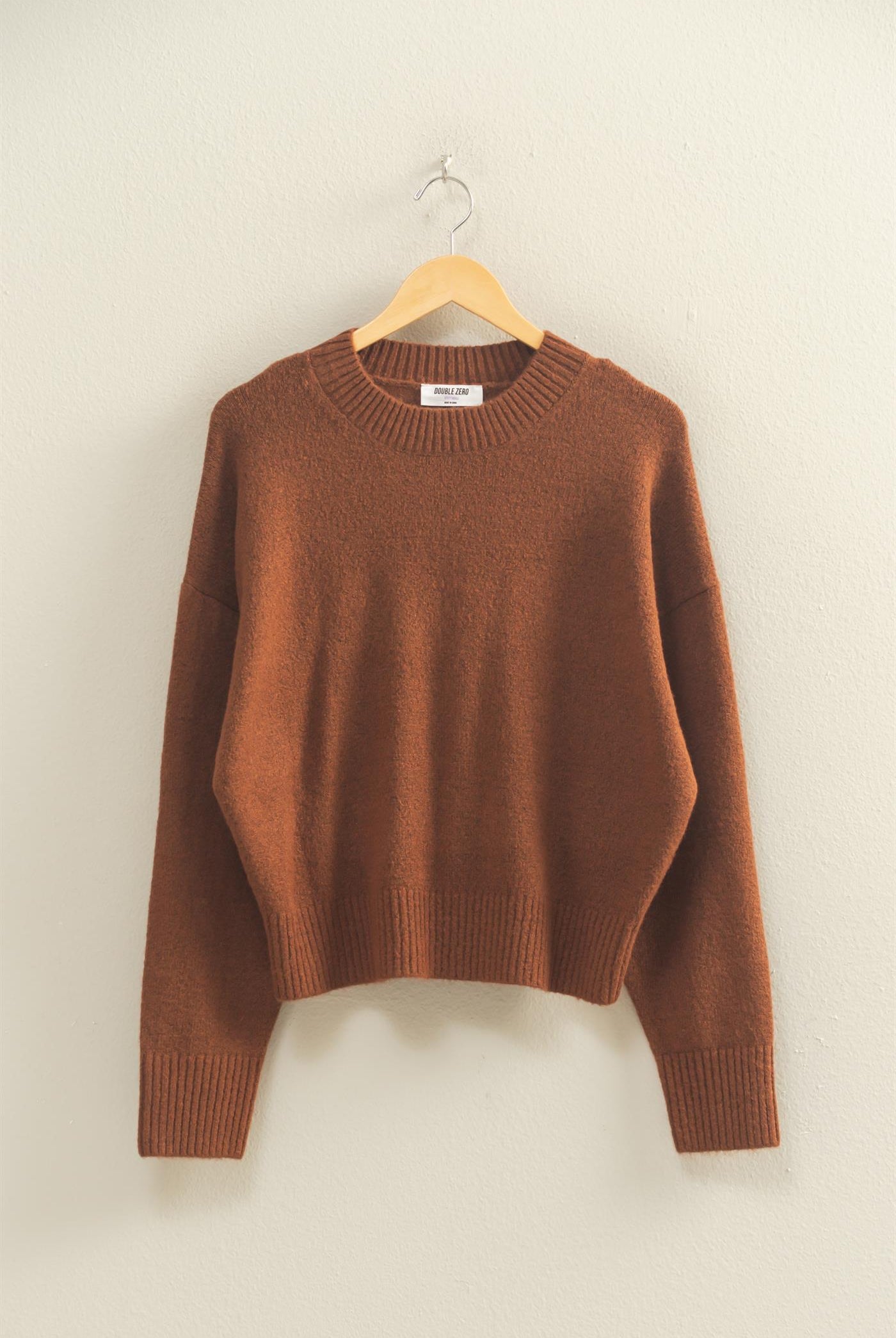 Wholesale Crewneck Sweater Sweaters DZ25E787 CHESTNUT DOUBLE ZERO